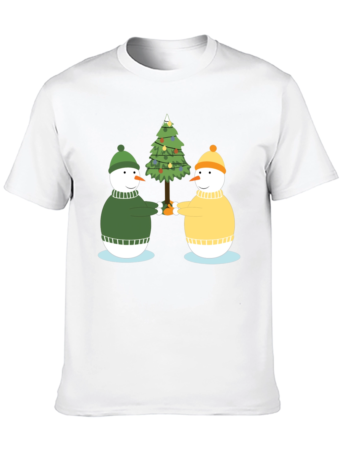 Festive Snowmen Christmas Tree Graphic Tee