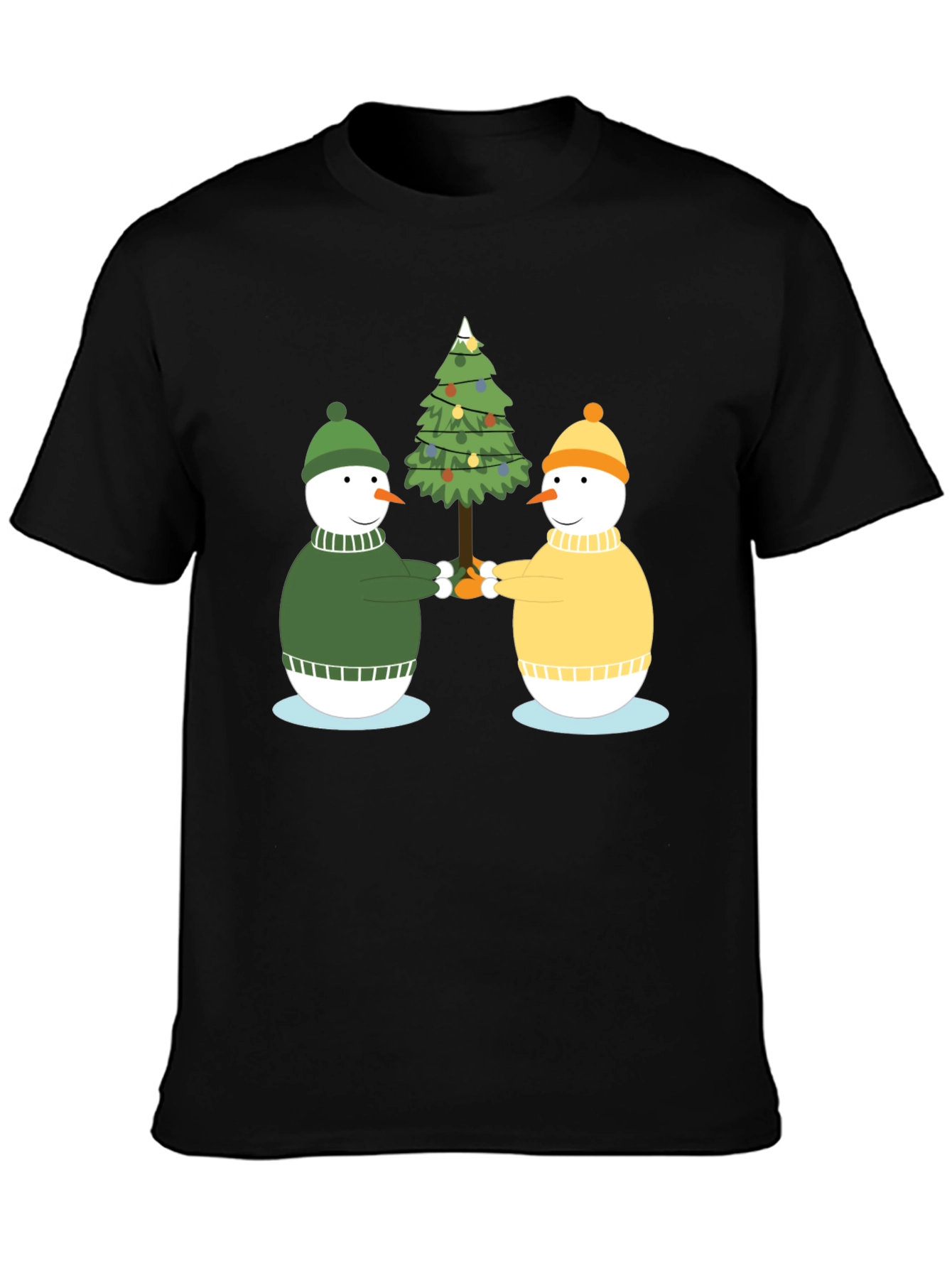 Festive Snowmen Christmas Tree Graphic Tee