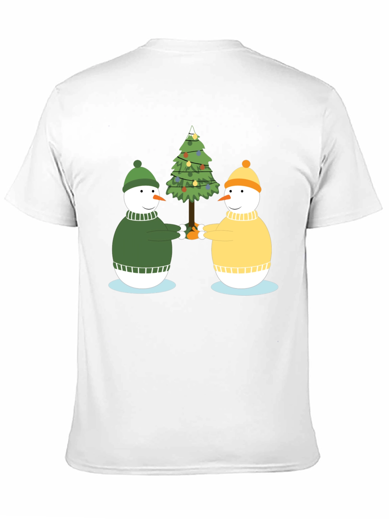 Festive Snowmen Christmas Tree Graphic Tee