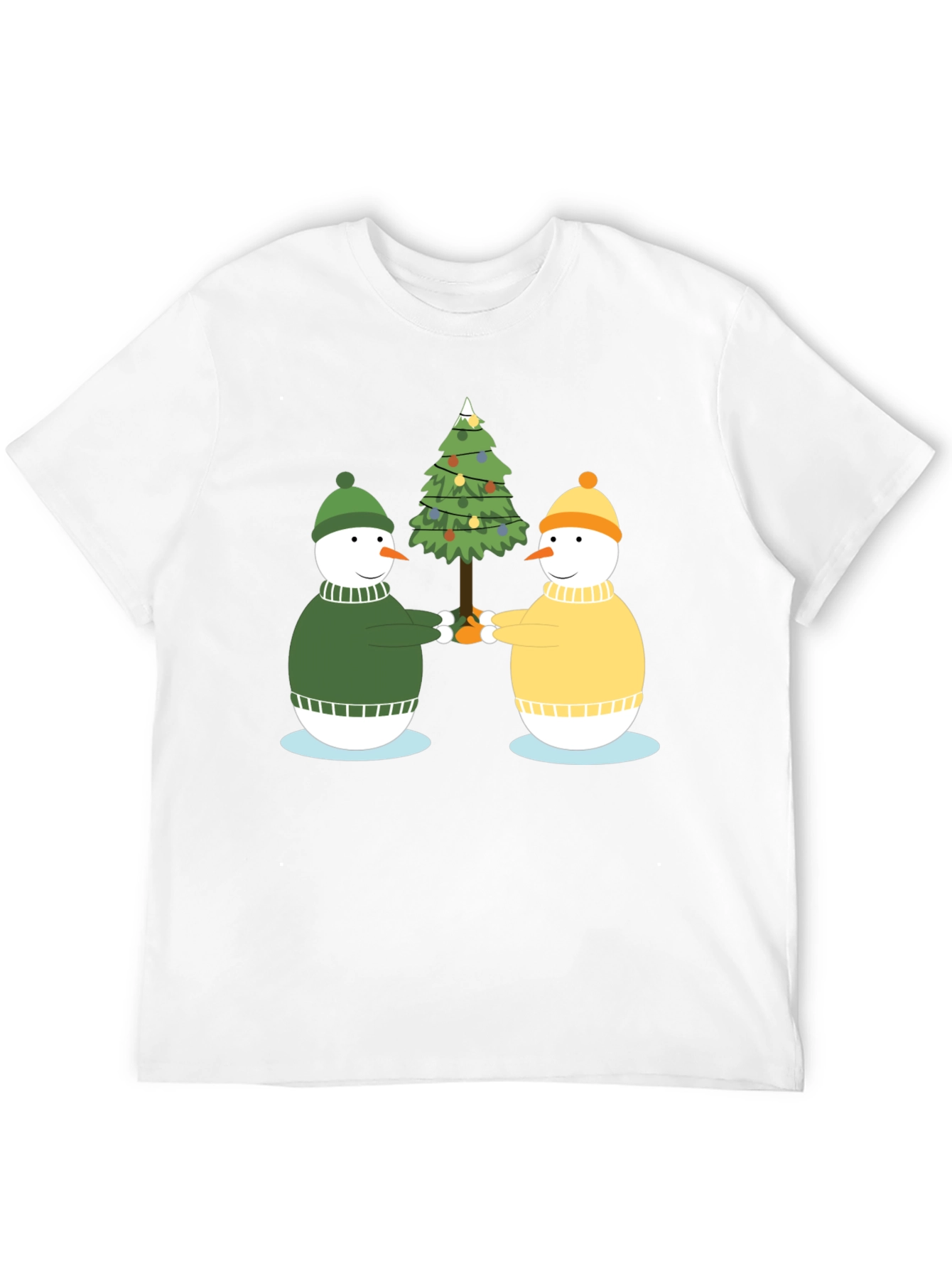 Festive Snowmen Christmas Tree Graphic Tee