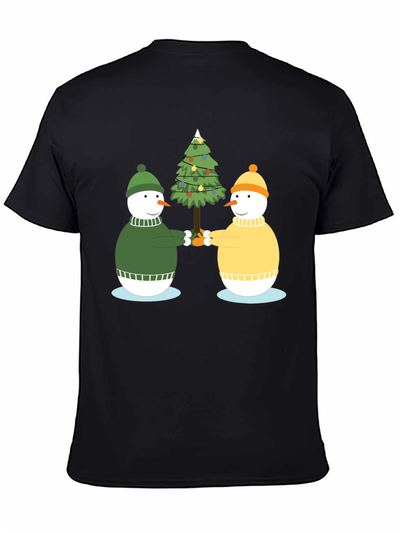 Festive Snowmen Christmas Tree Graphic Tee