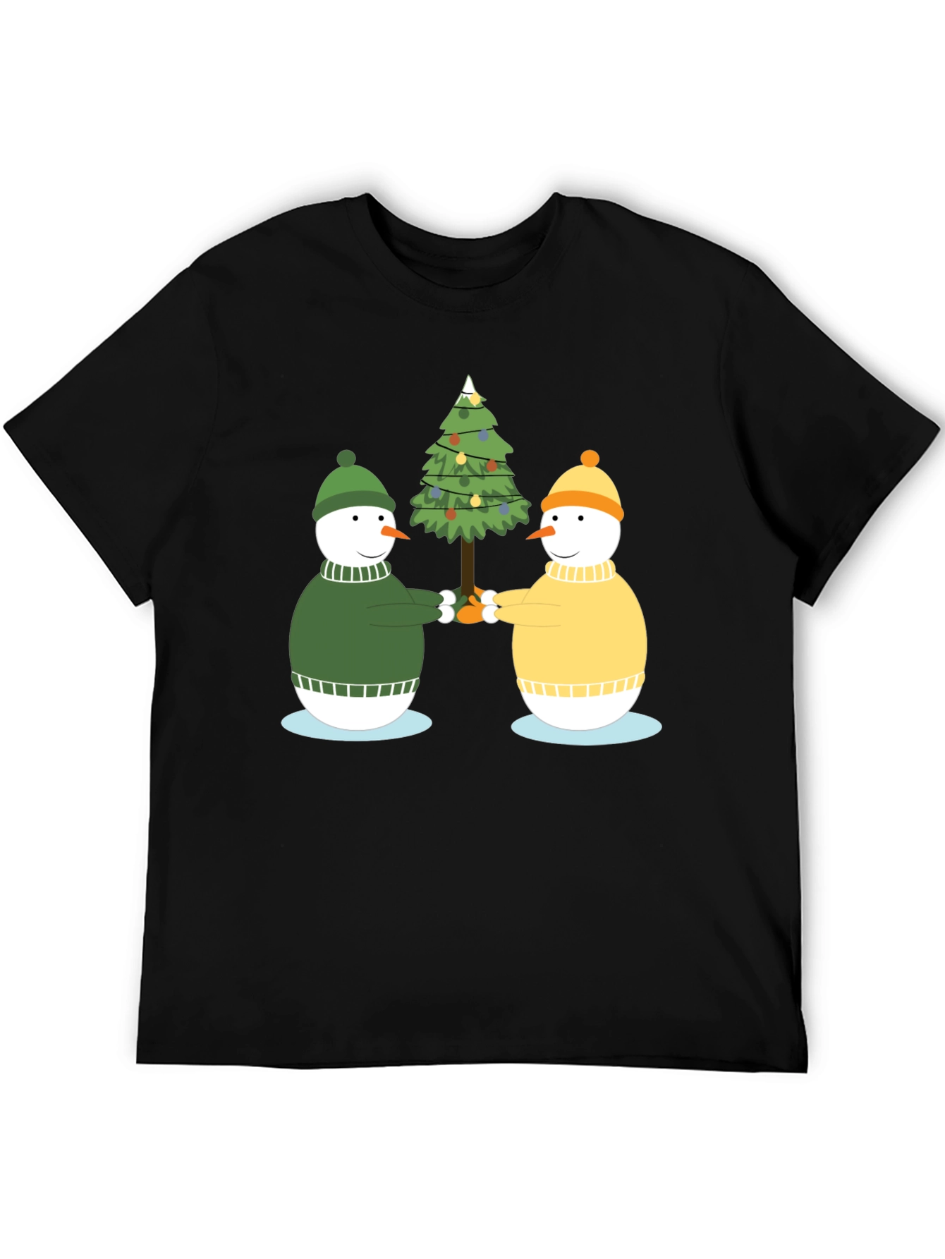 Festive Snowmen Christmas Tree Graphic Tee