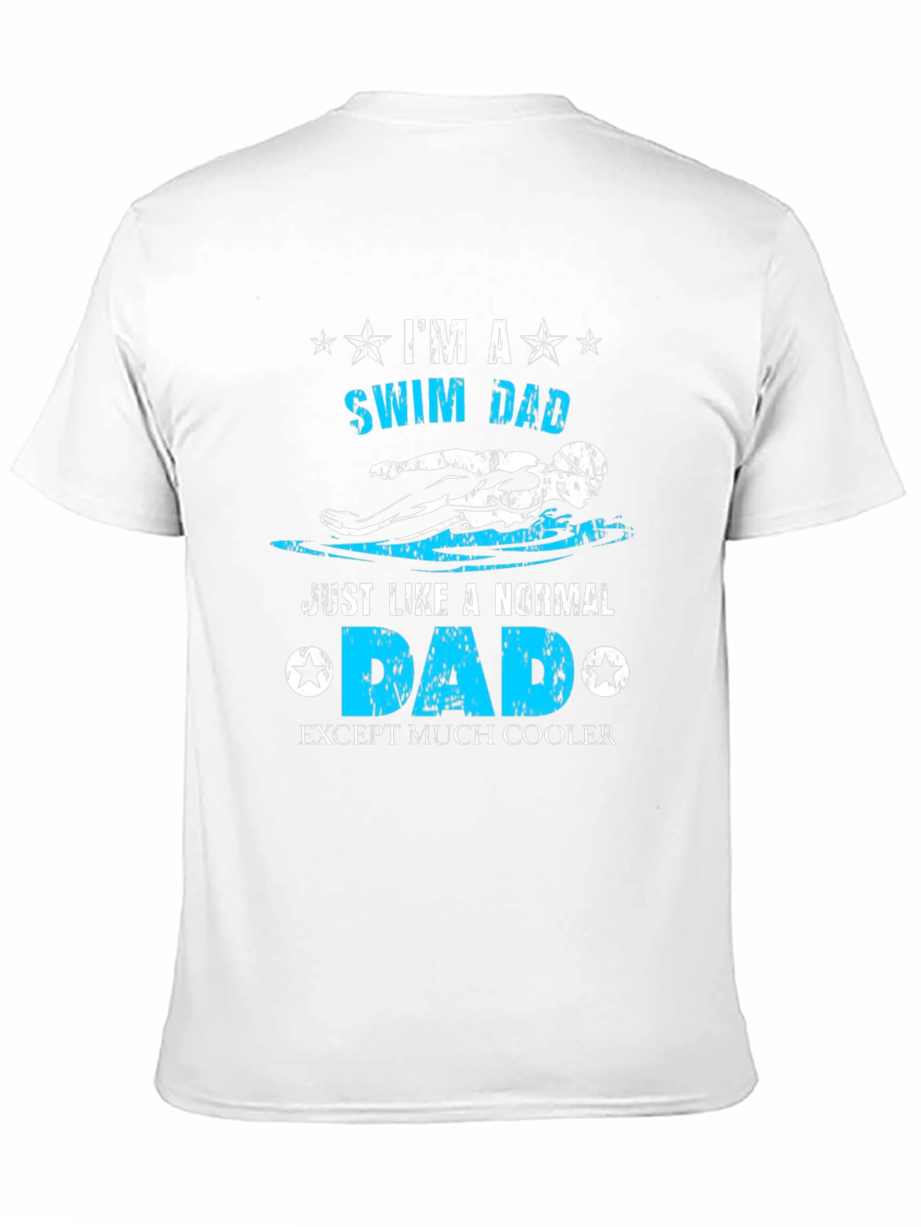 Swim Dad Black T-Shirt Cool Gift