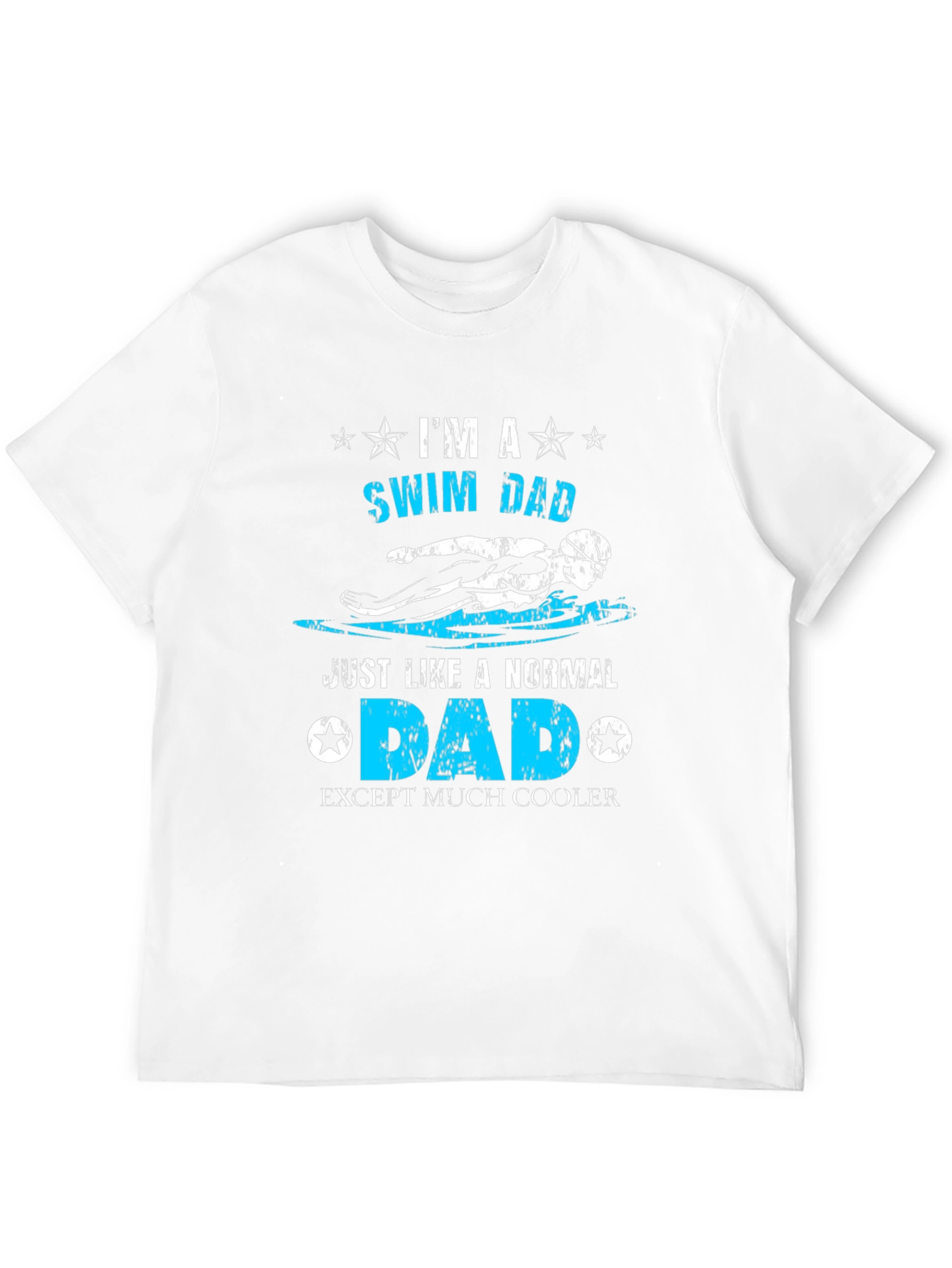 Swim Dad Black T-Shirt Cool Gift