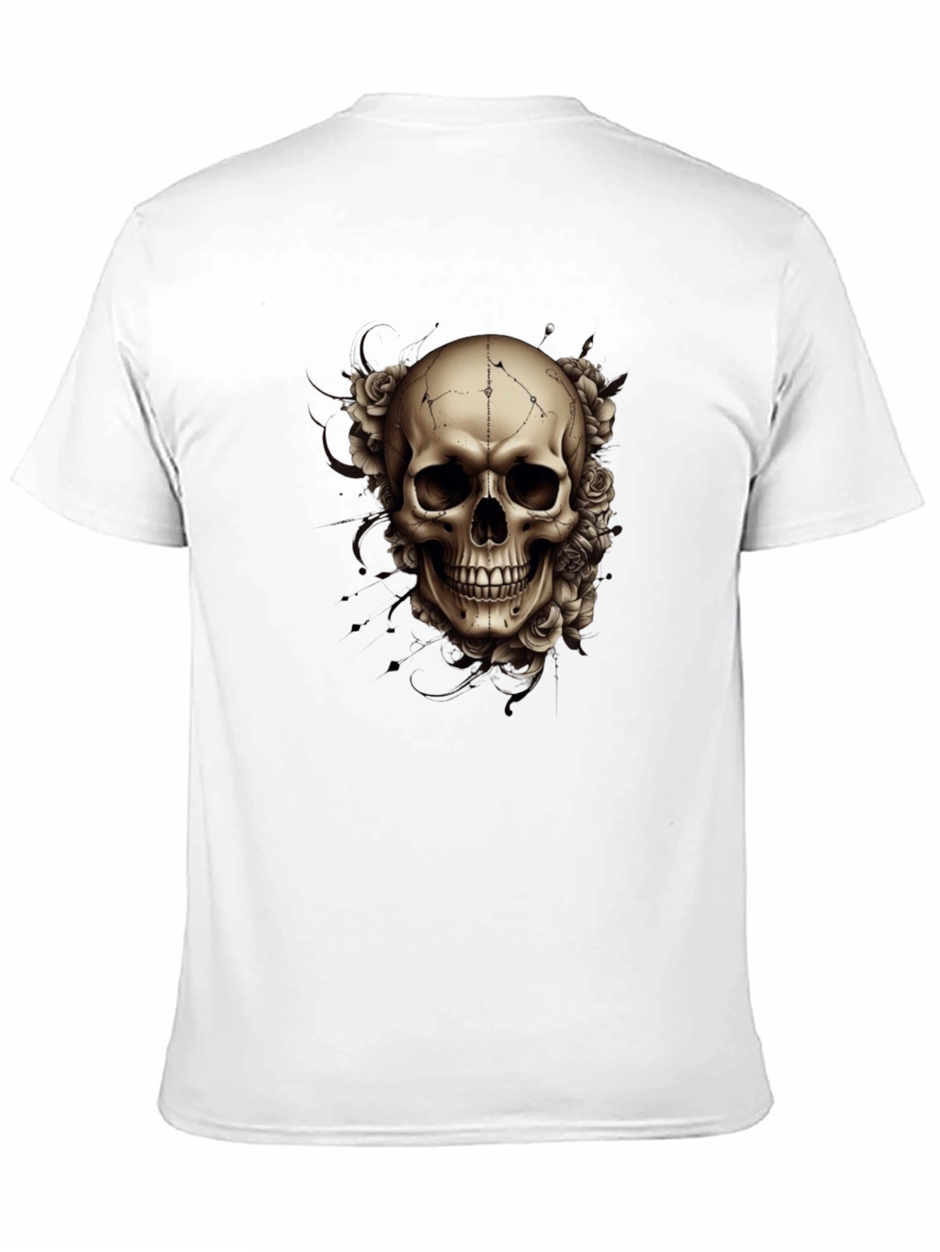 Skull & Roses Graphic Tee - Mens Black T-Shirt