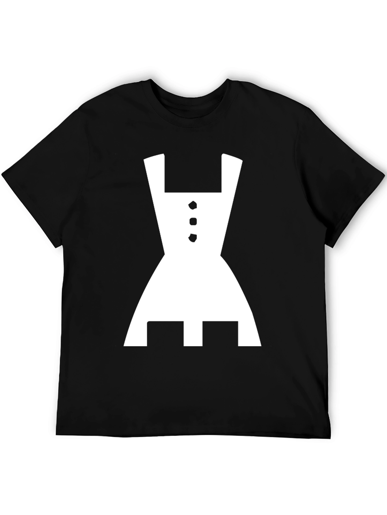 Black T-Shirt with White Dirndl Graphic