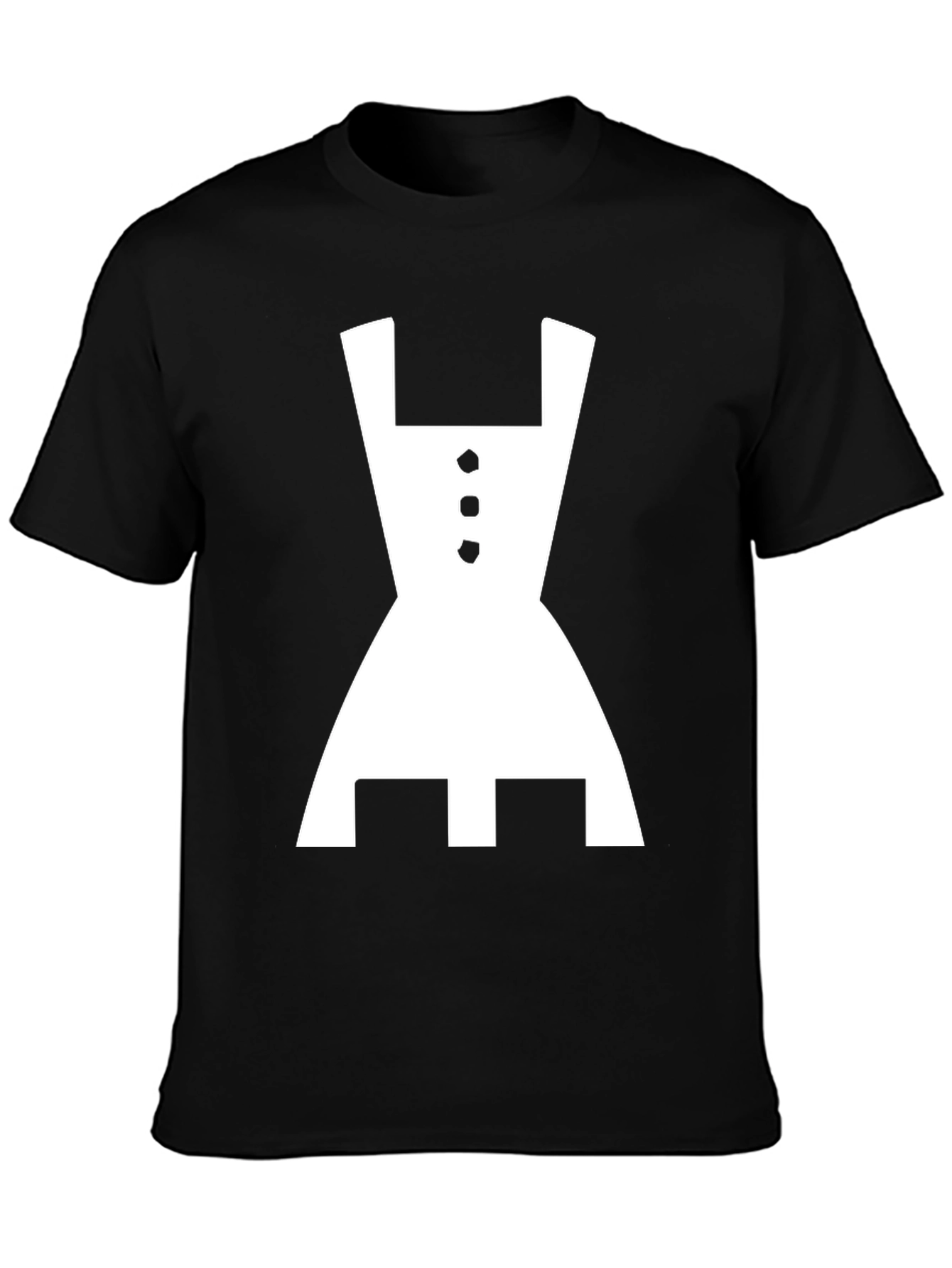 Black T-Shirt with White Dirndl Graphic
