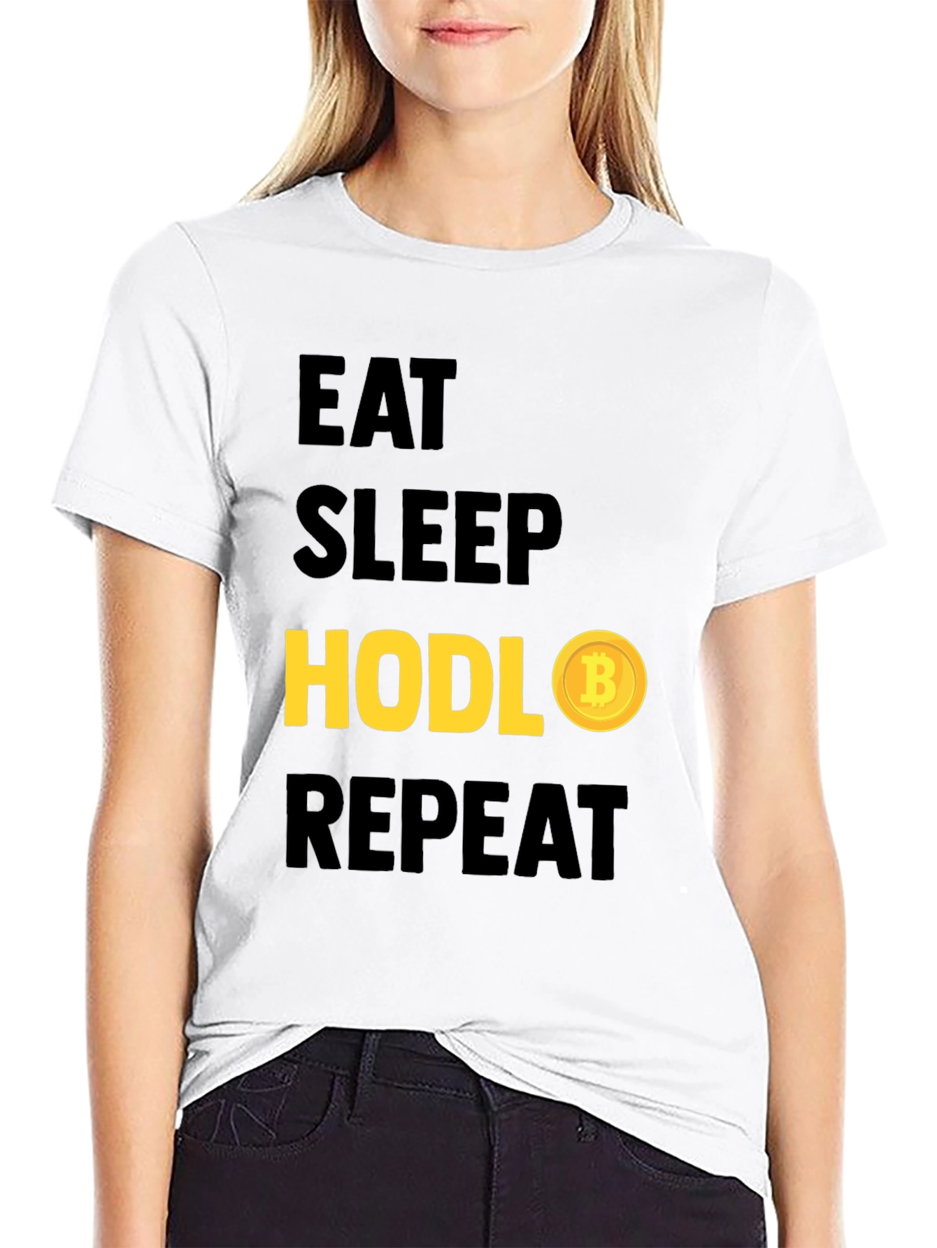 Eat Sleep Hodl Repeat Bitcoin T-Shirt