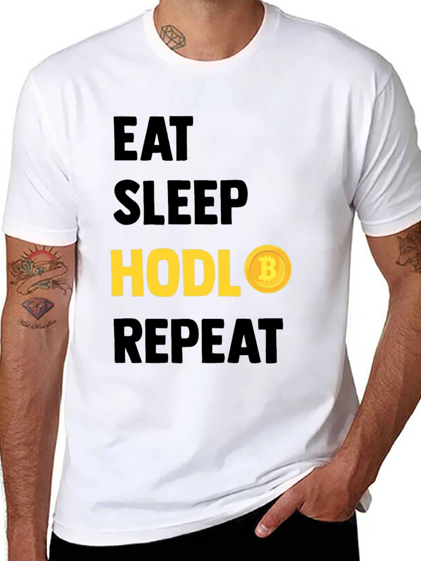 Eat Sleep Hodl Repeat Bitcoin T-Shirt