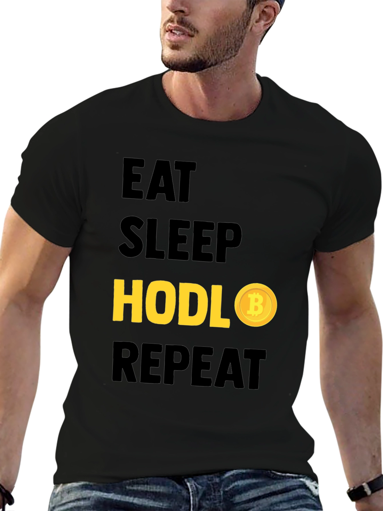 Eat Sleep Hodl Repeat Bitcoin T-Shirt