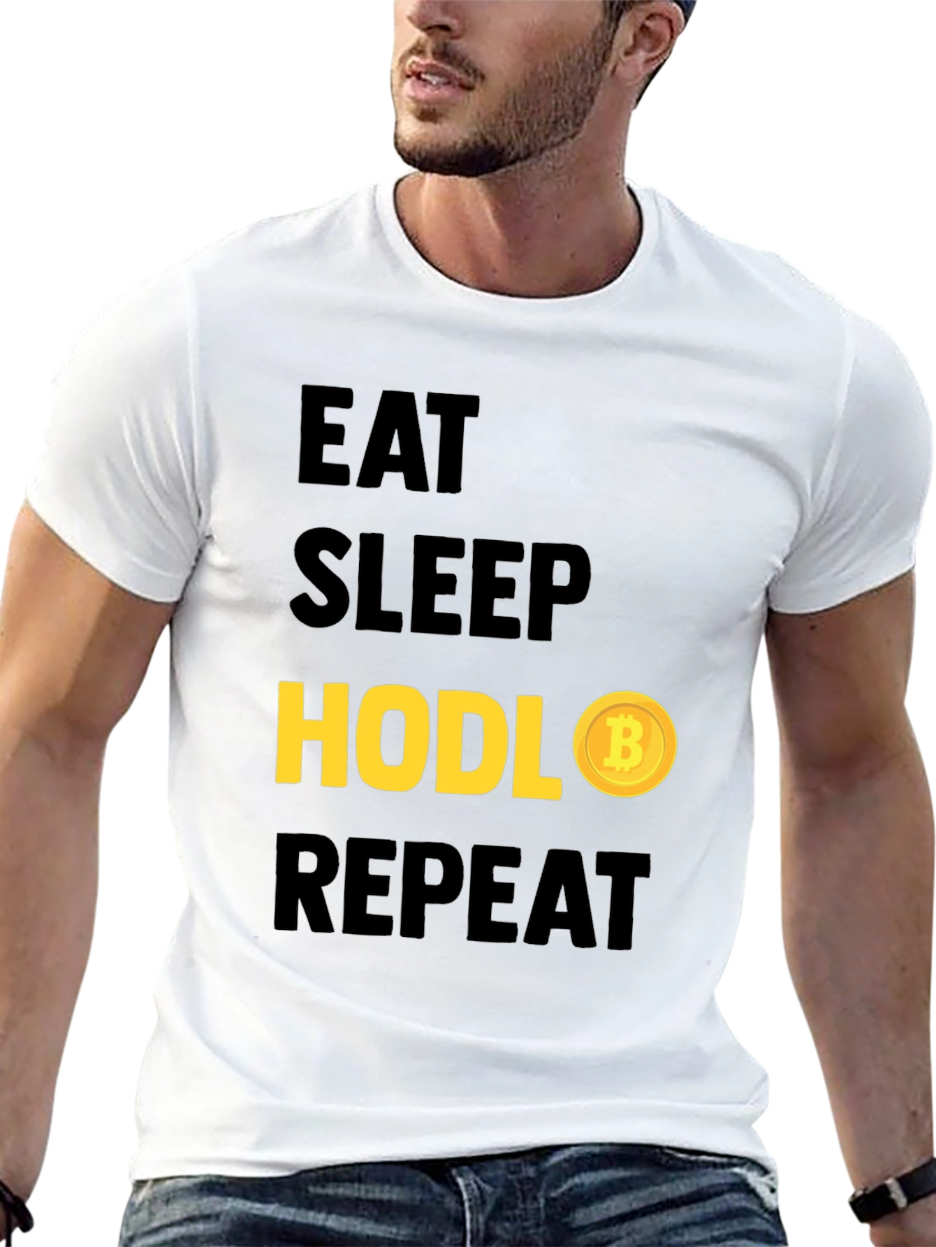 Eat Sleep Hodl Repeat Bitcoin T-Shirt