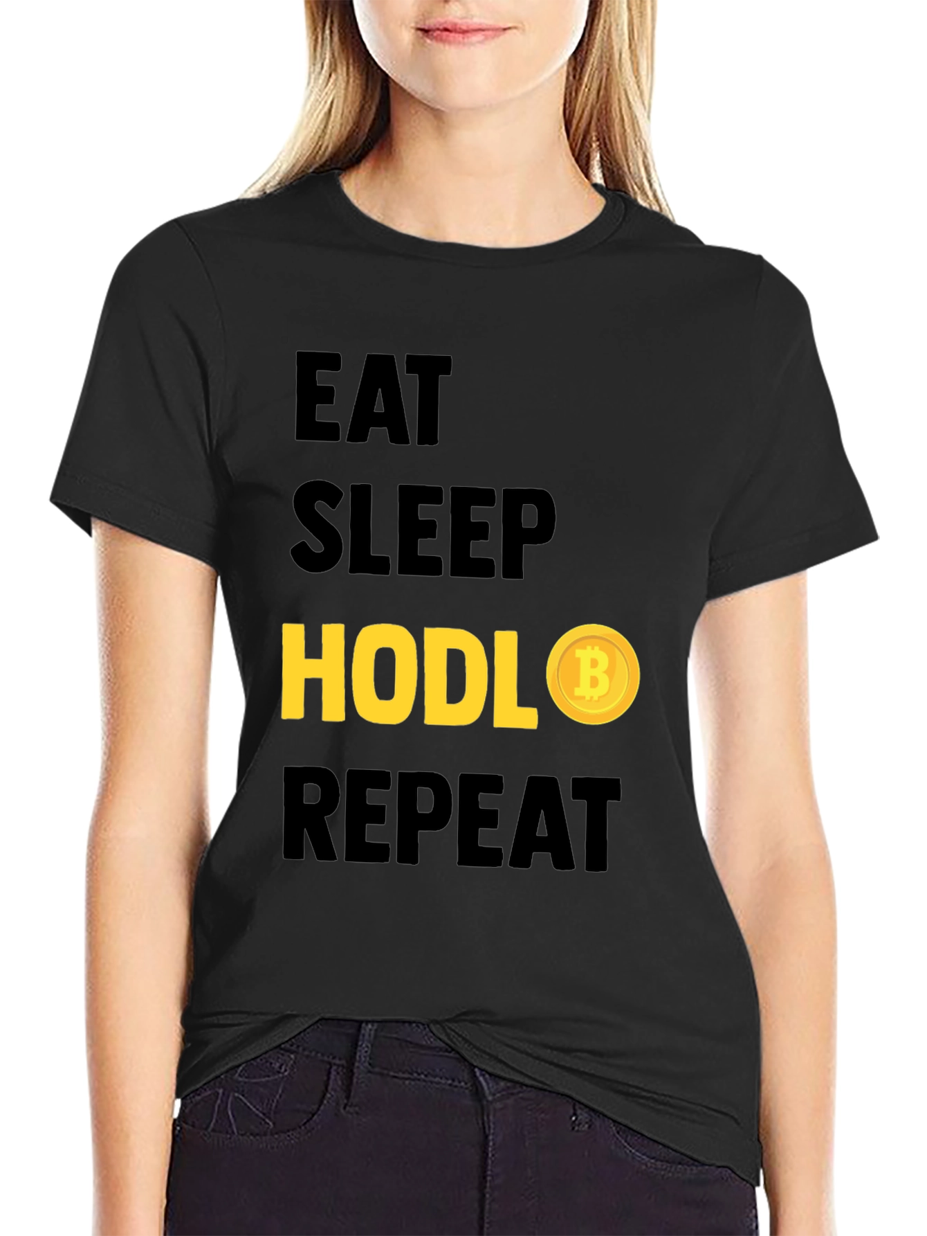 Eat Sleep Hodl Repeat Bitcoin T-Shirt