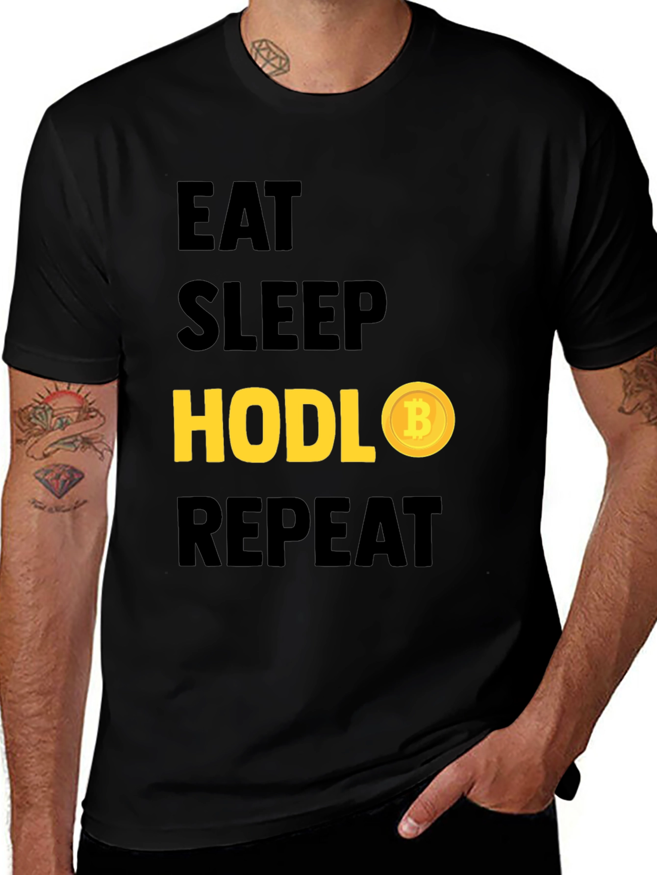 Eat Sleep Hodl Repeat Bitcoin T-Shirt