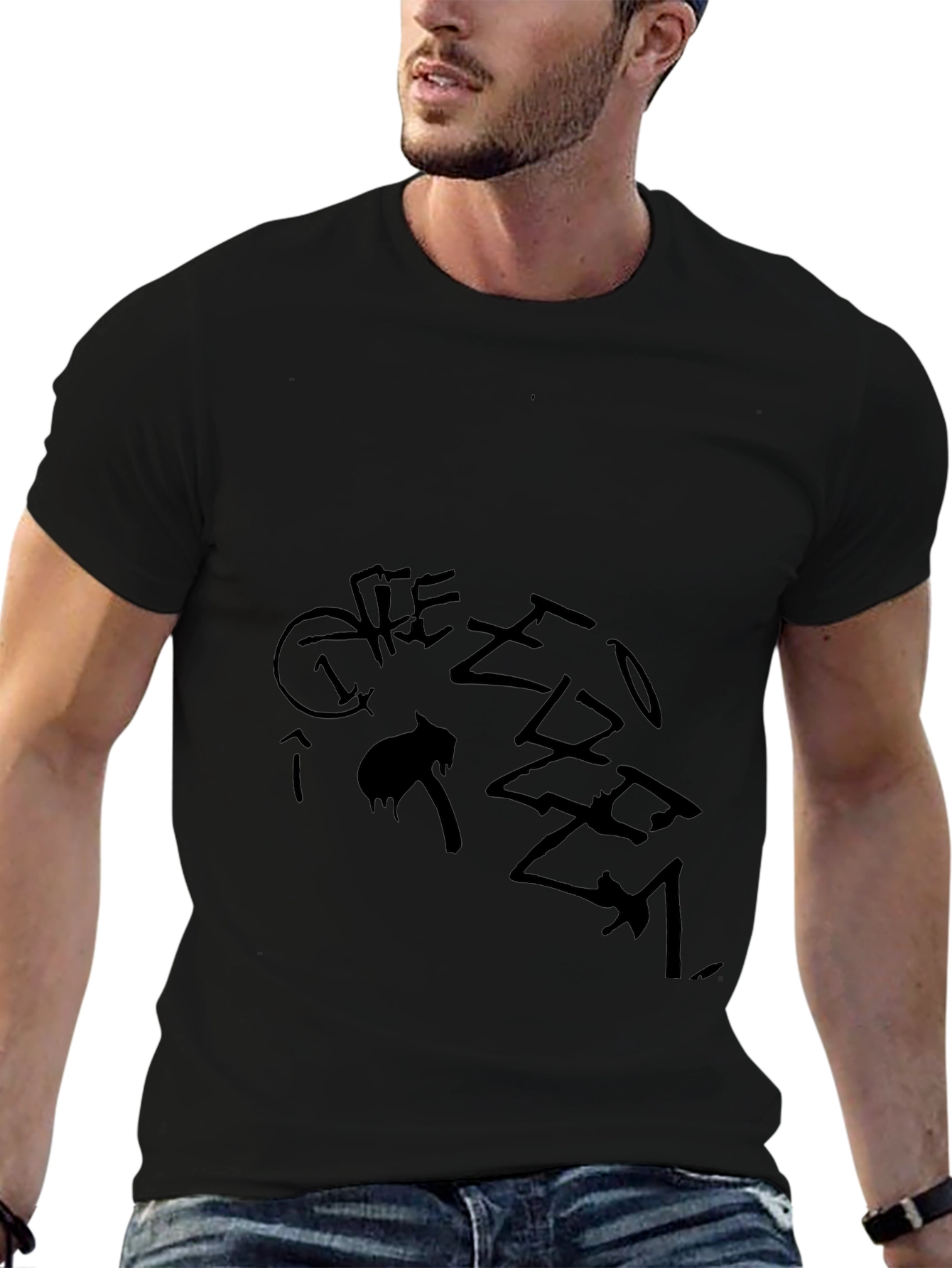 Black Graphic Tee - Street Style