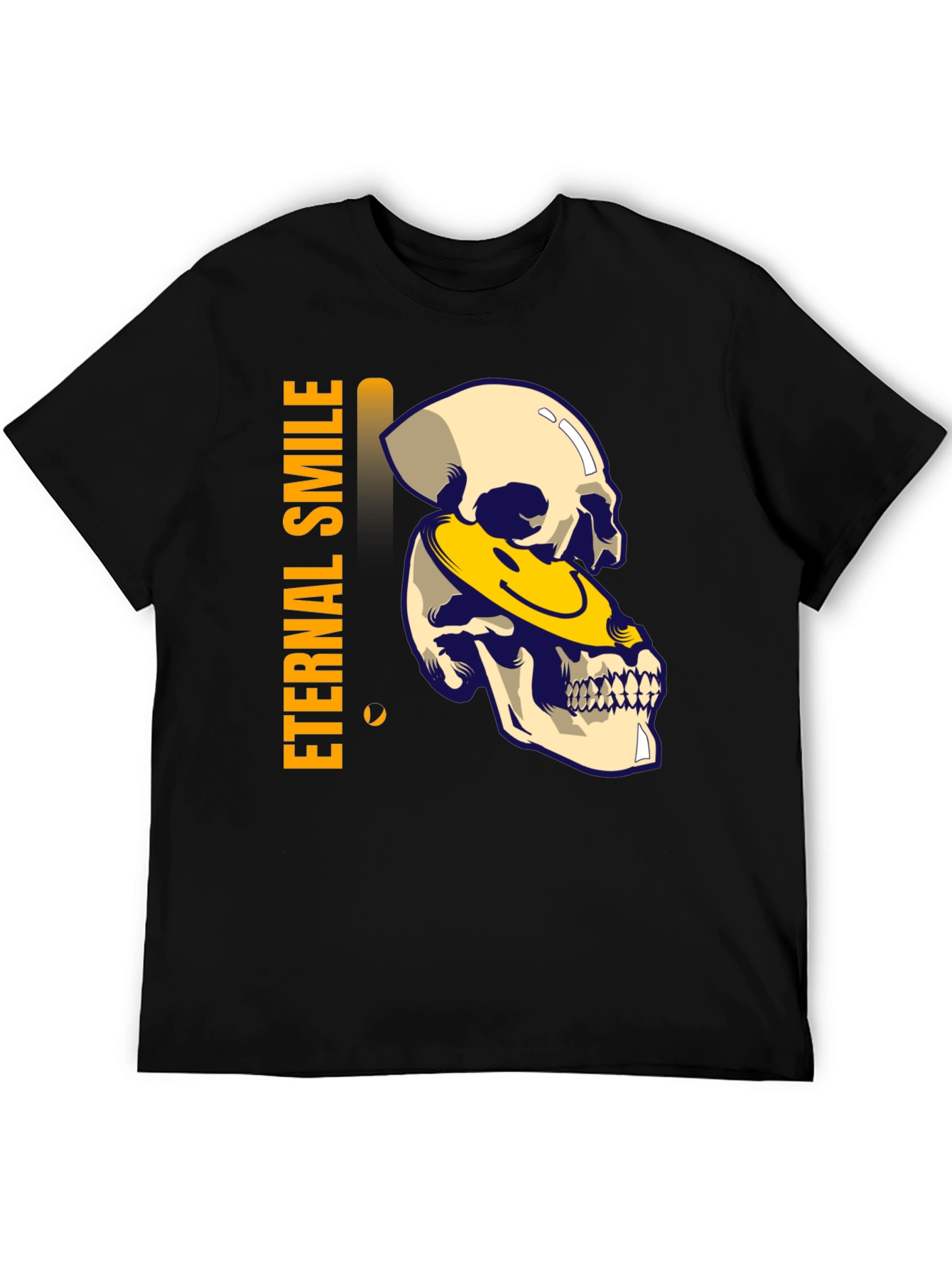 Eternal Smile Skull Graphic T-Shirt - Black