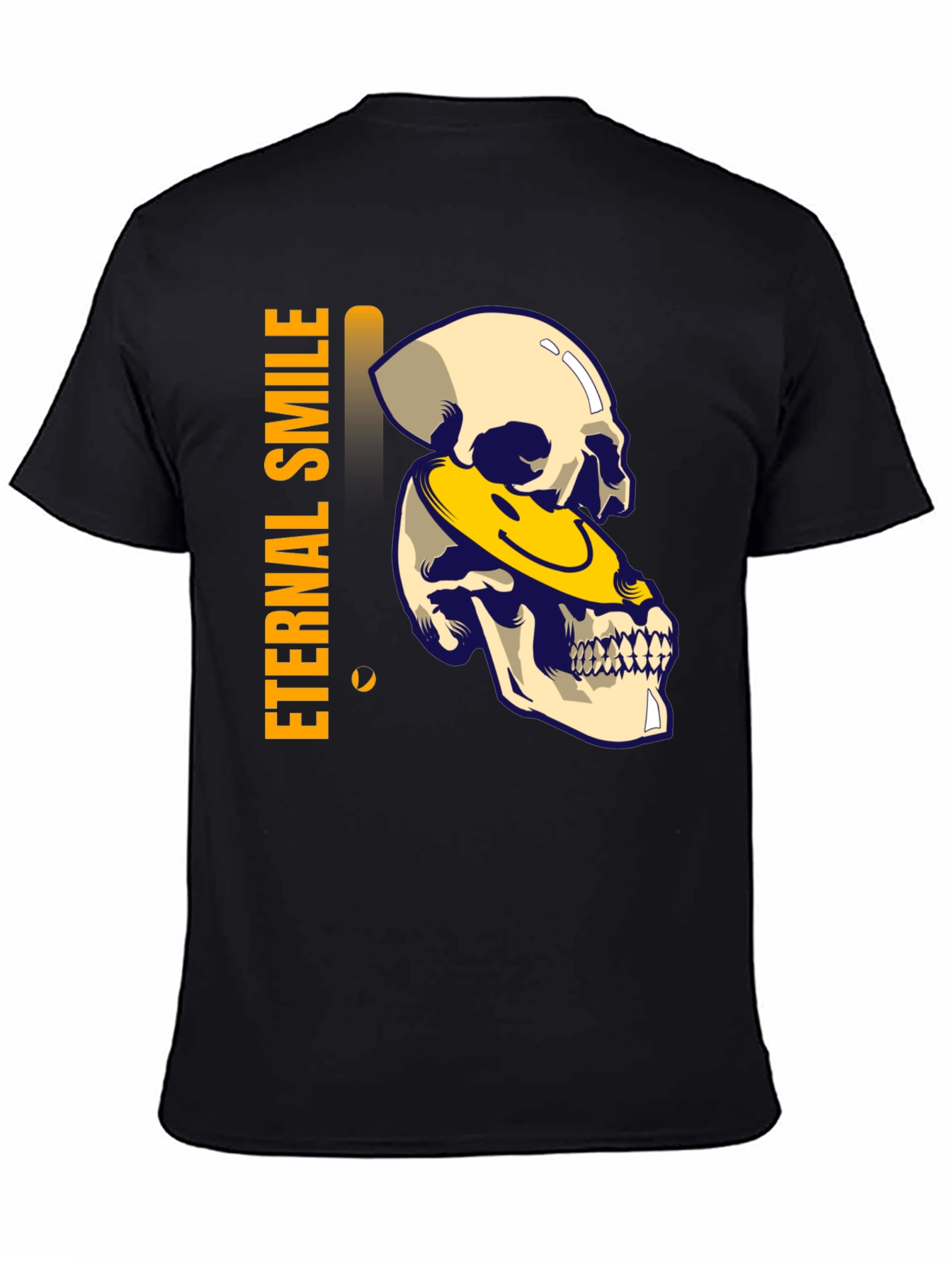Eternal Smile Skull Graphic T-Shirt - Black