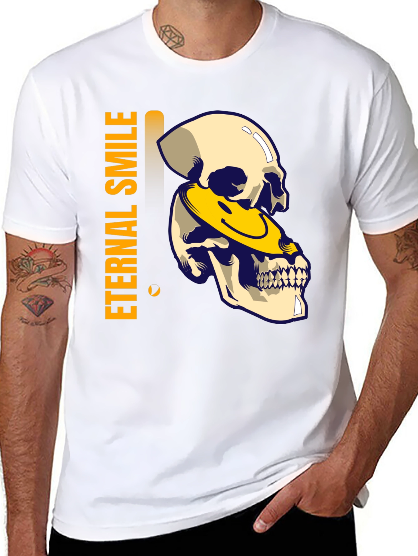 Eternal Smile Skull Graphic T-Shirt - Black