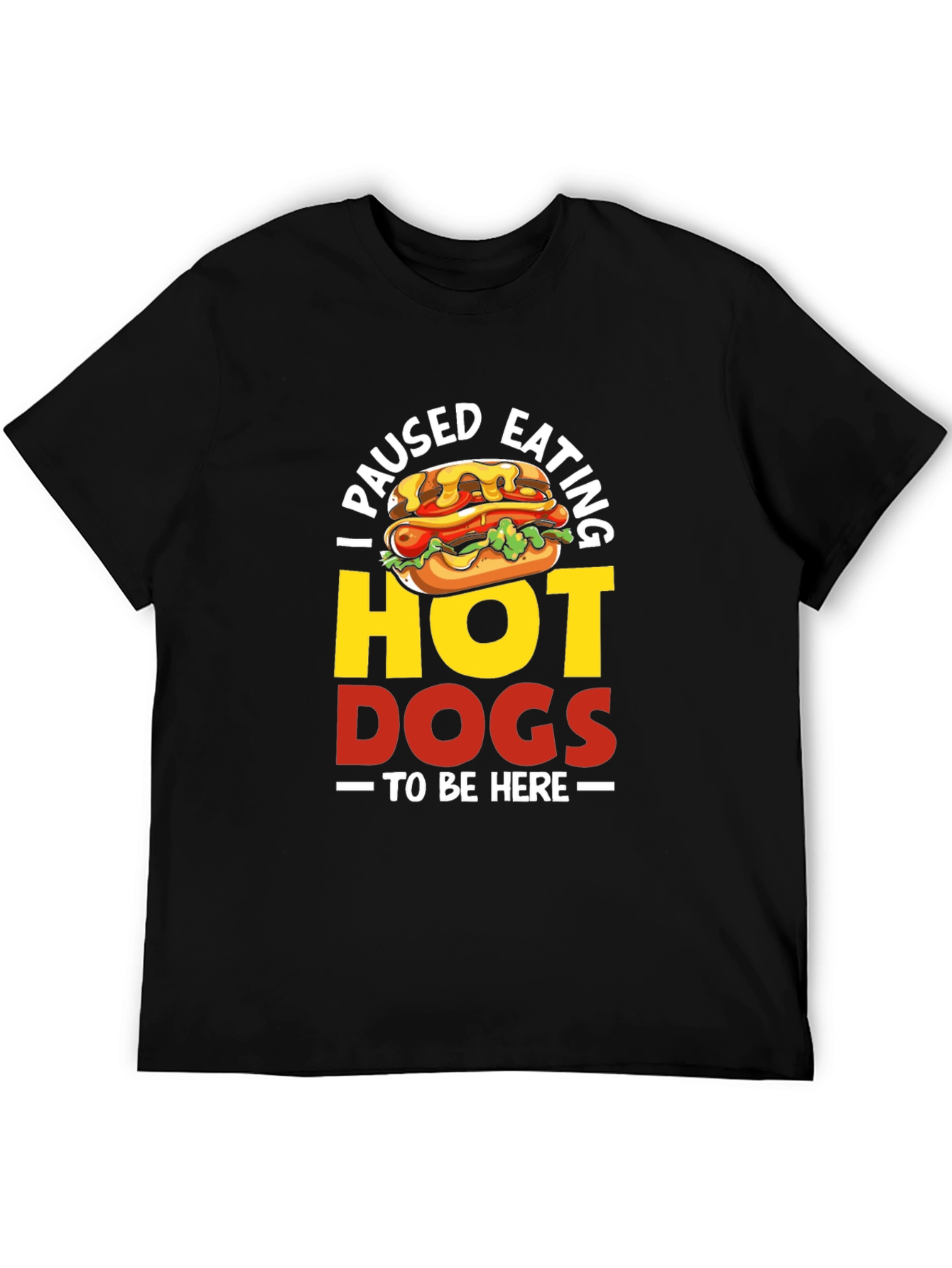 Funny Hot Dog Lover Black Graphic T-Shirt