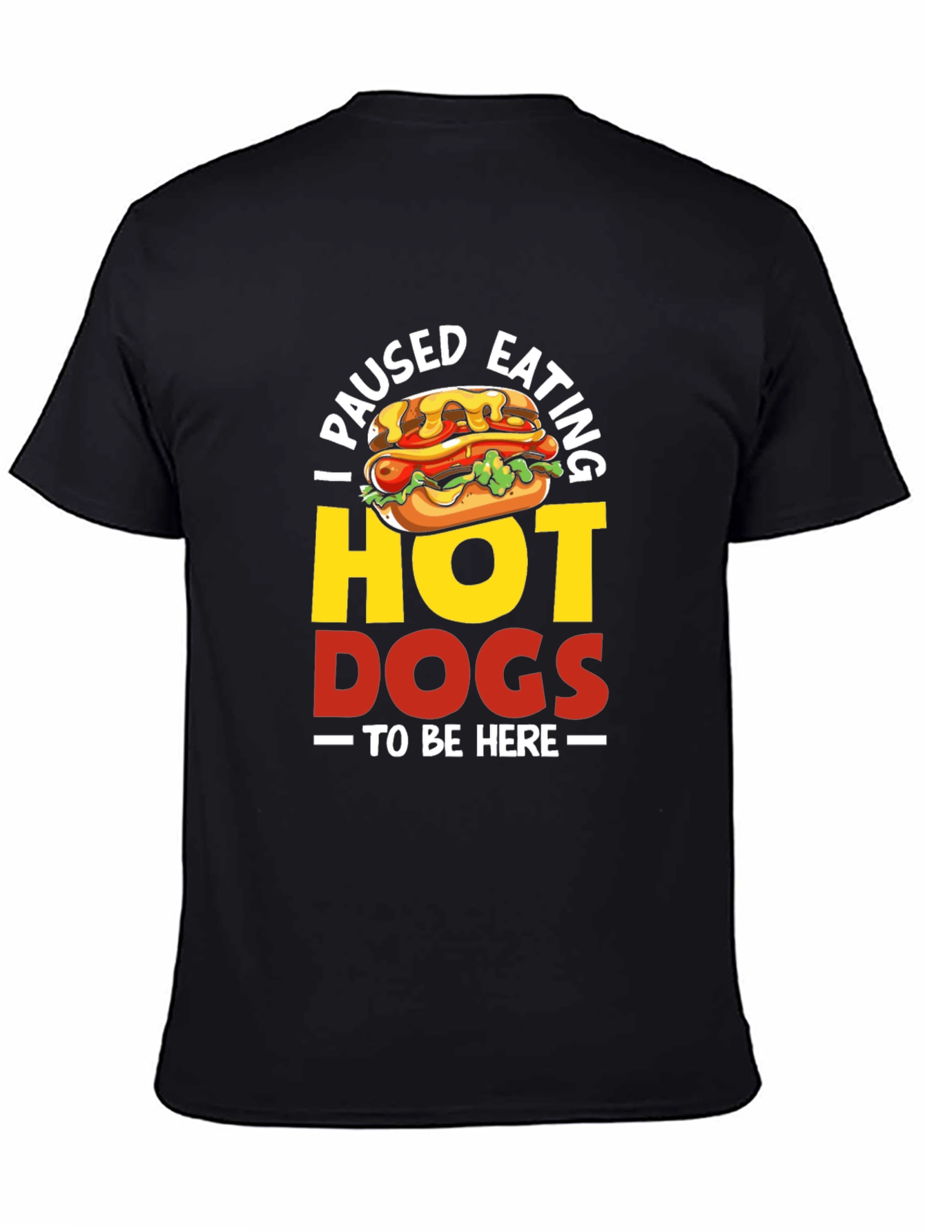 Funny Hot Dog Lover Black Graphic T-Shirt