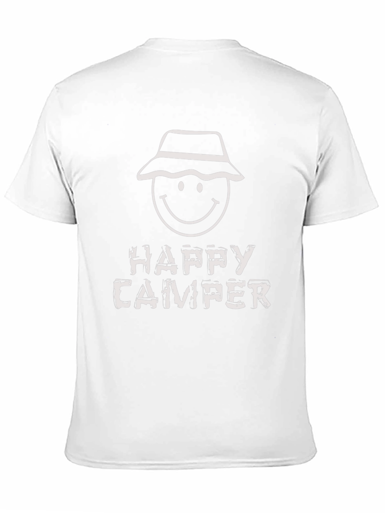 Happy Camper Graphic Tee - Black Cotton T-Shirt