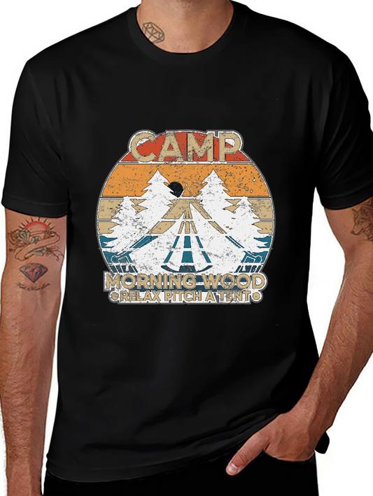 Camp Morning Wood Retro T-Shirt