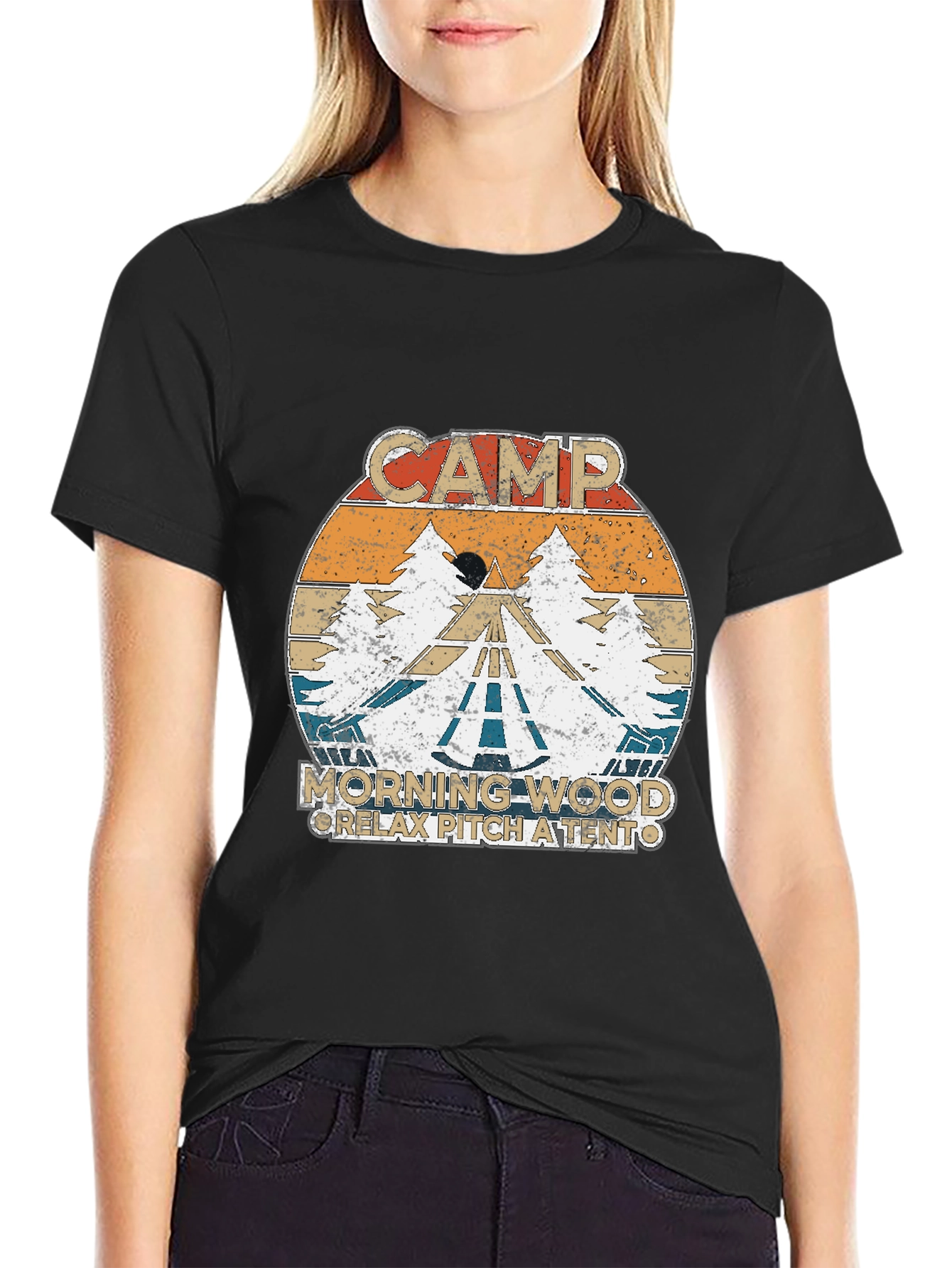 Camp Morning Wood Retro T-Shirt