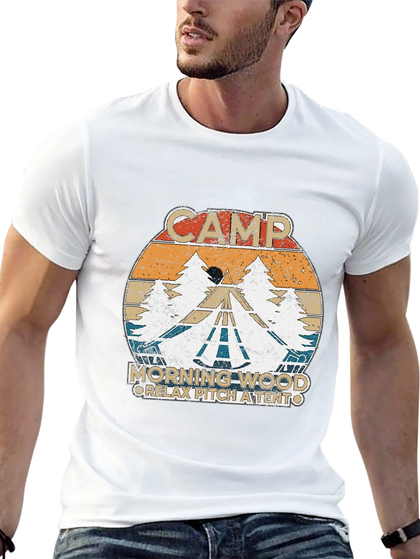 Camp Morning Wood Retro T-Shirt