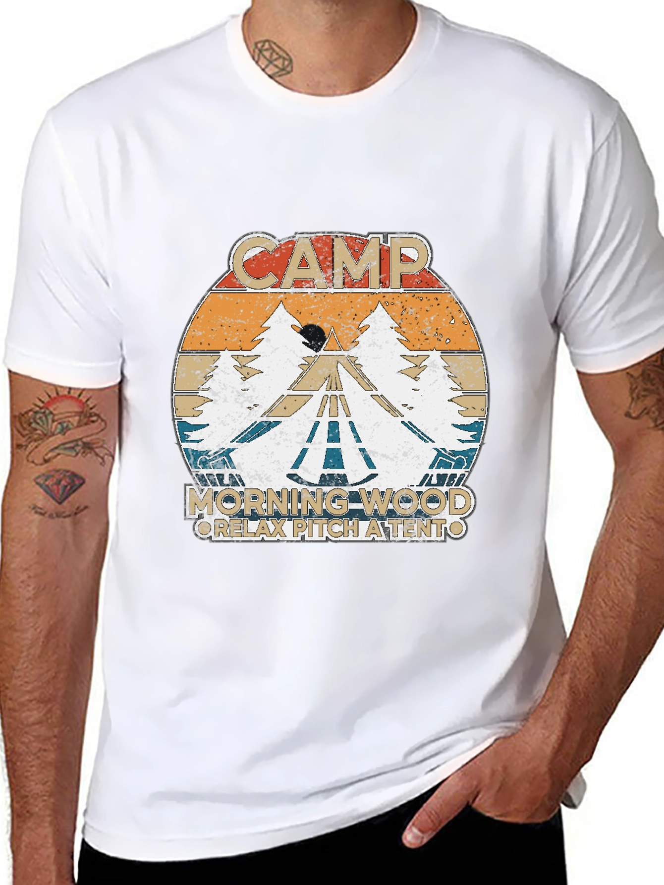 Camp Morning Wood Retro T-Shirt