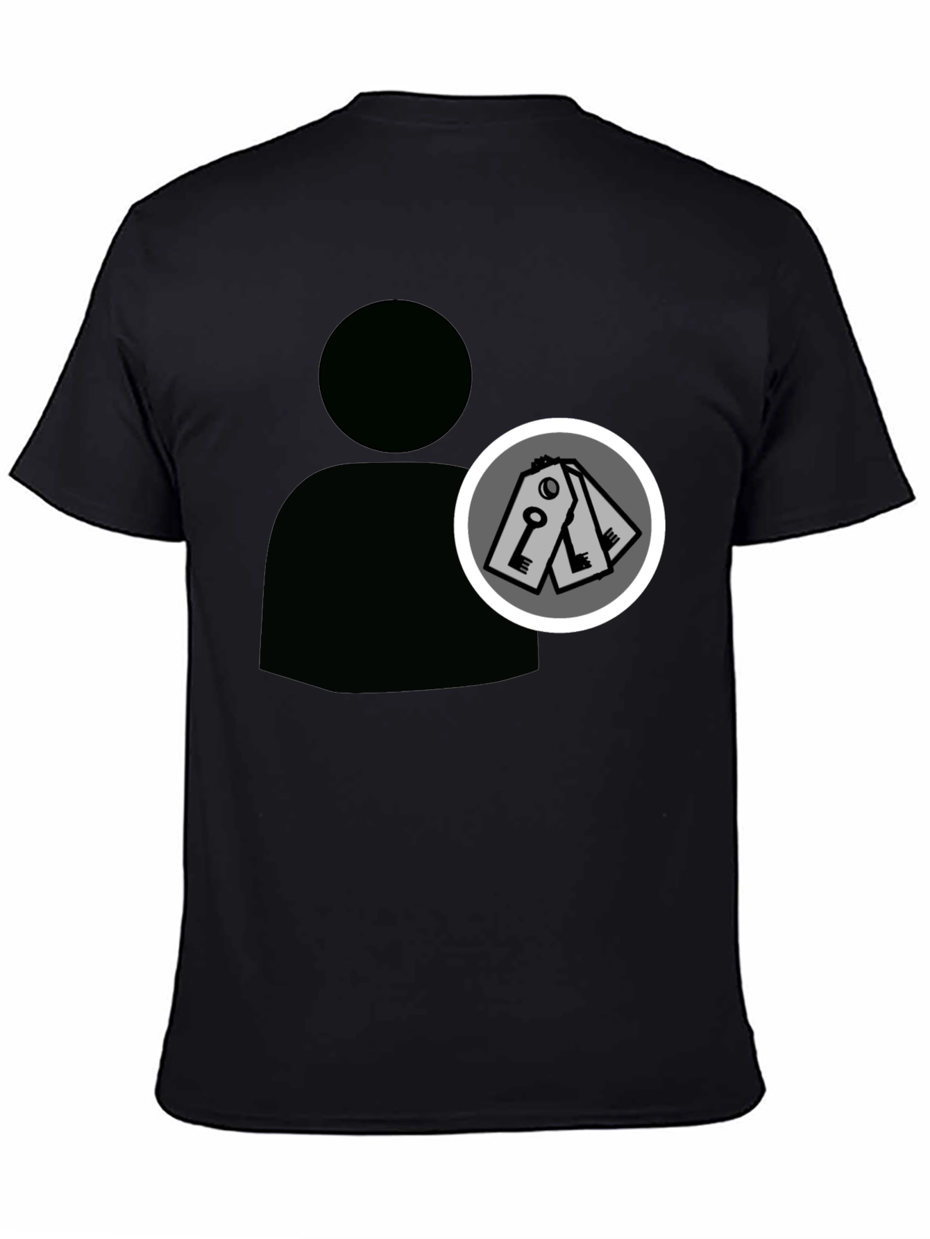 Abstract Keys Graphic Print Black T-Shirt