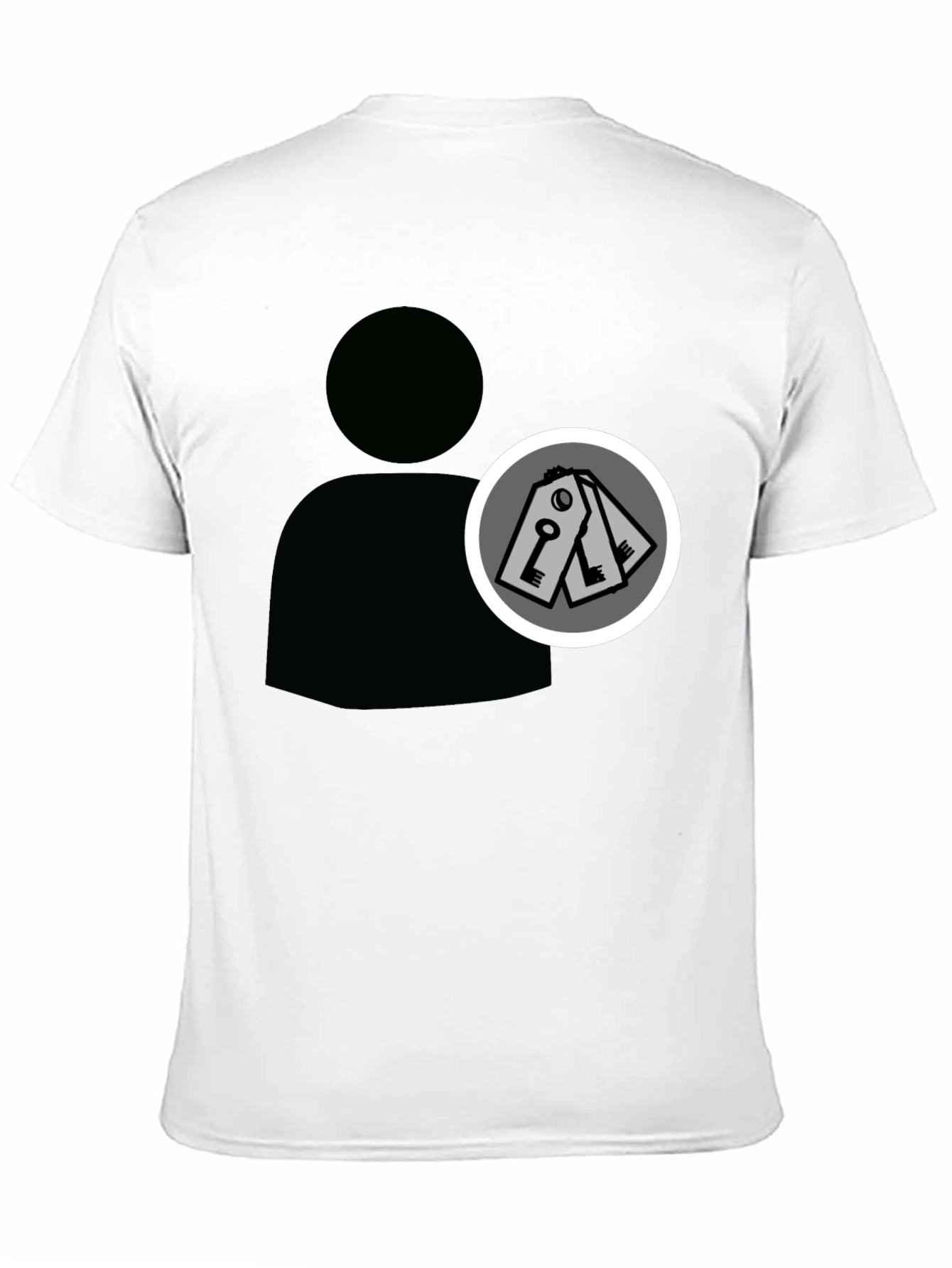 Abstract Keys Graphic Print Black T-Shirt