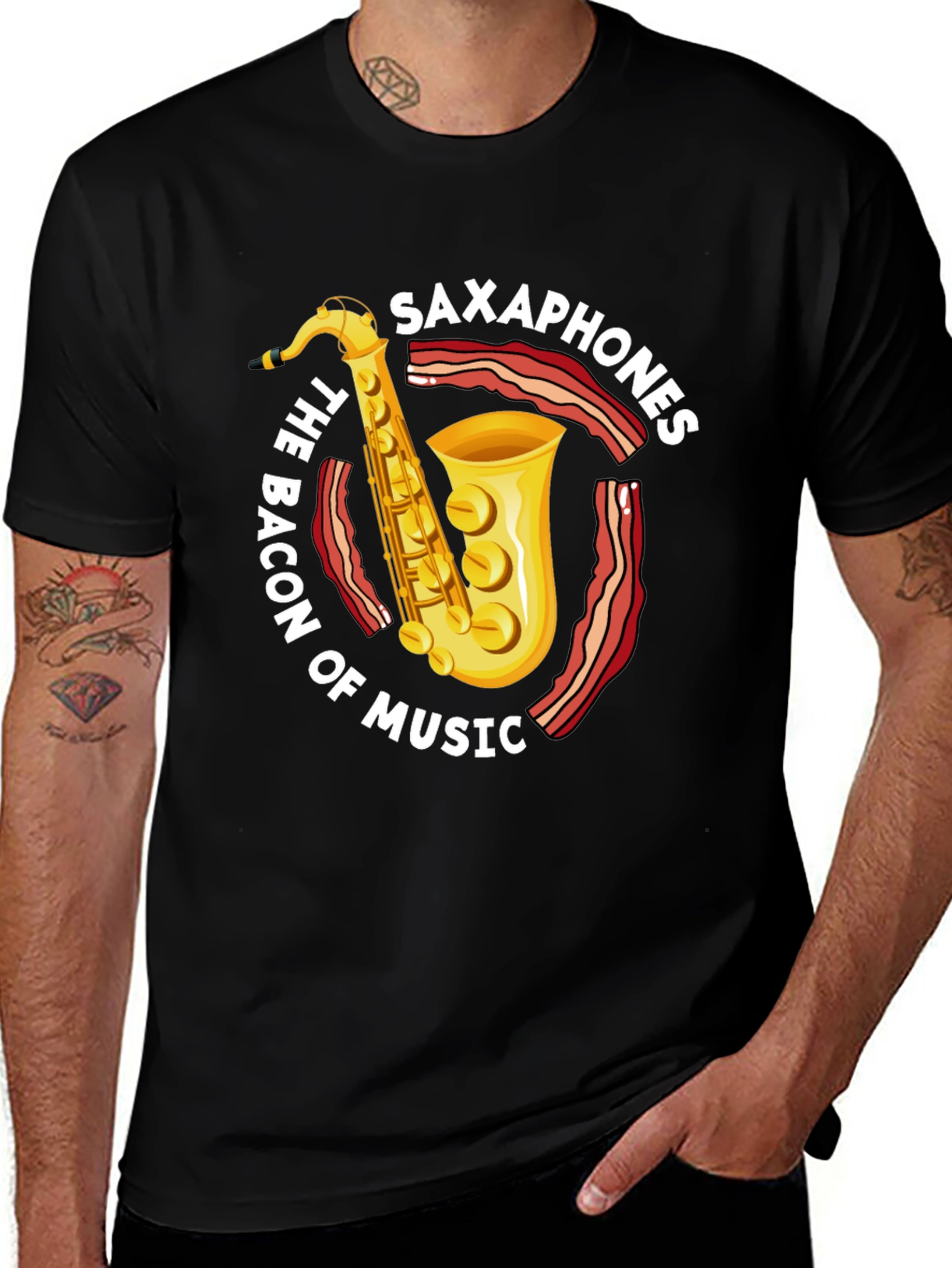 Saxophone & Bacon Music Lover T-Shirt