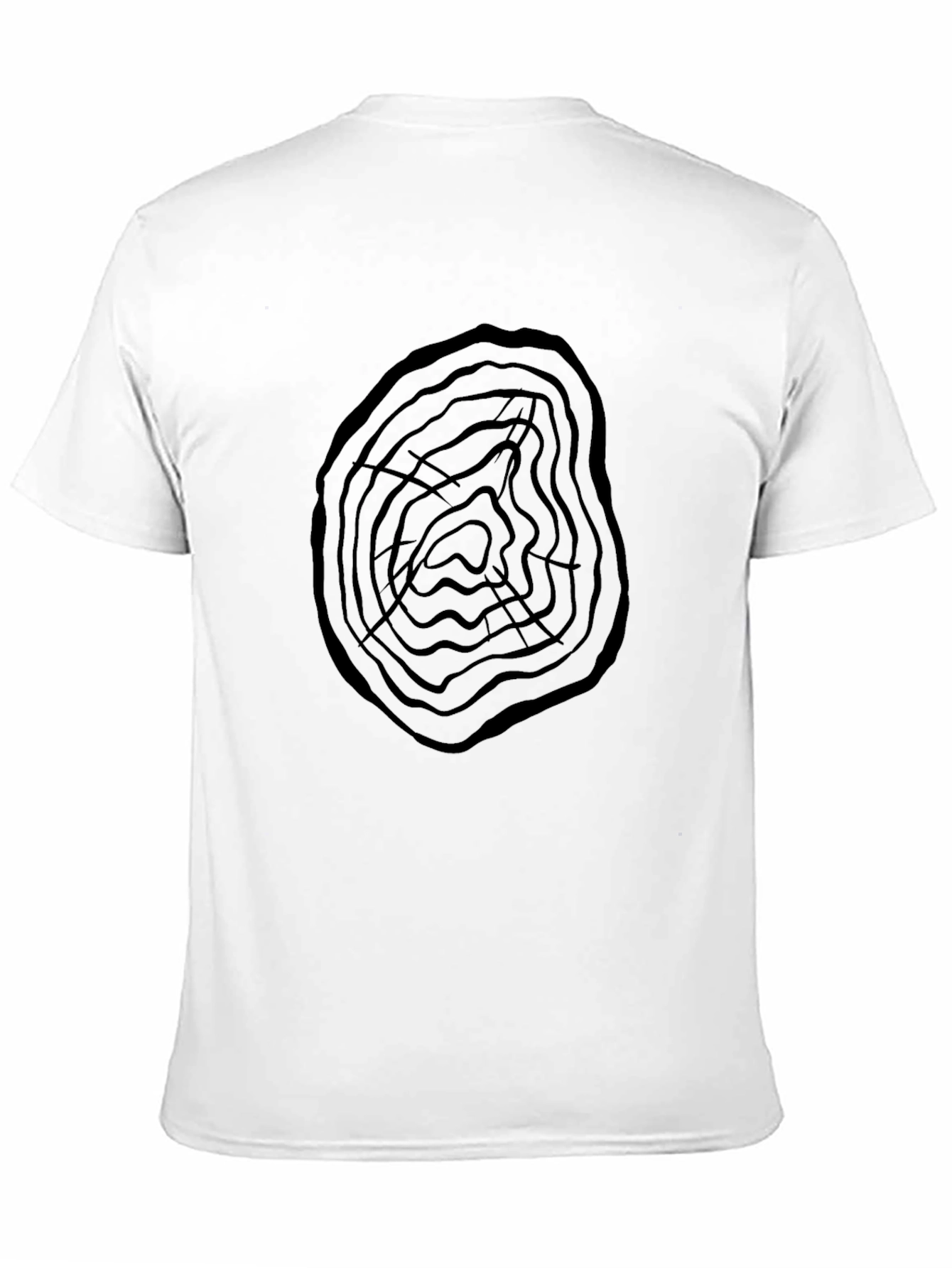 Abstract Tree Ring Graphic Print Mens Tee