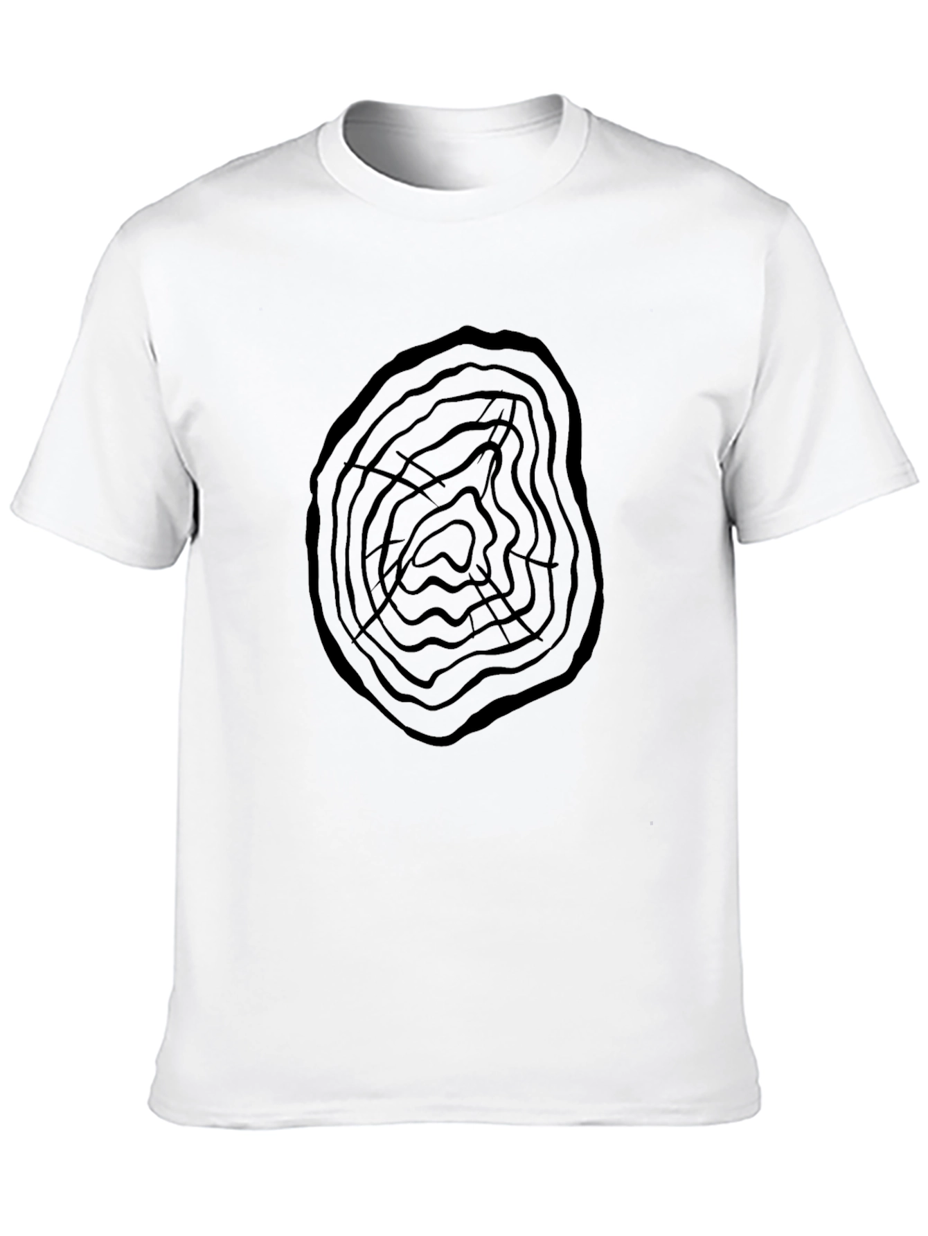 Abstract Tree Ring Graphic Print Mens Tee