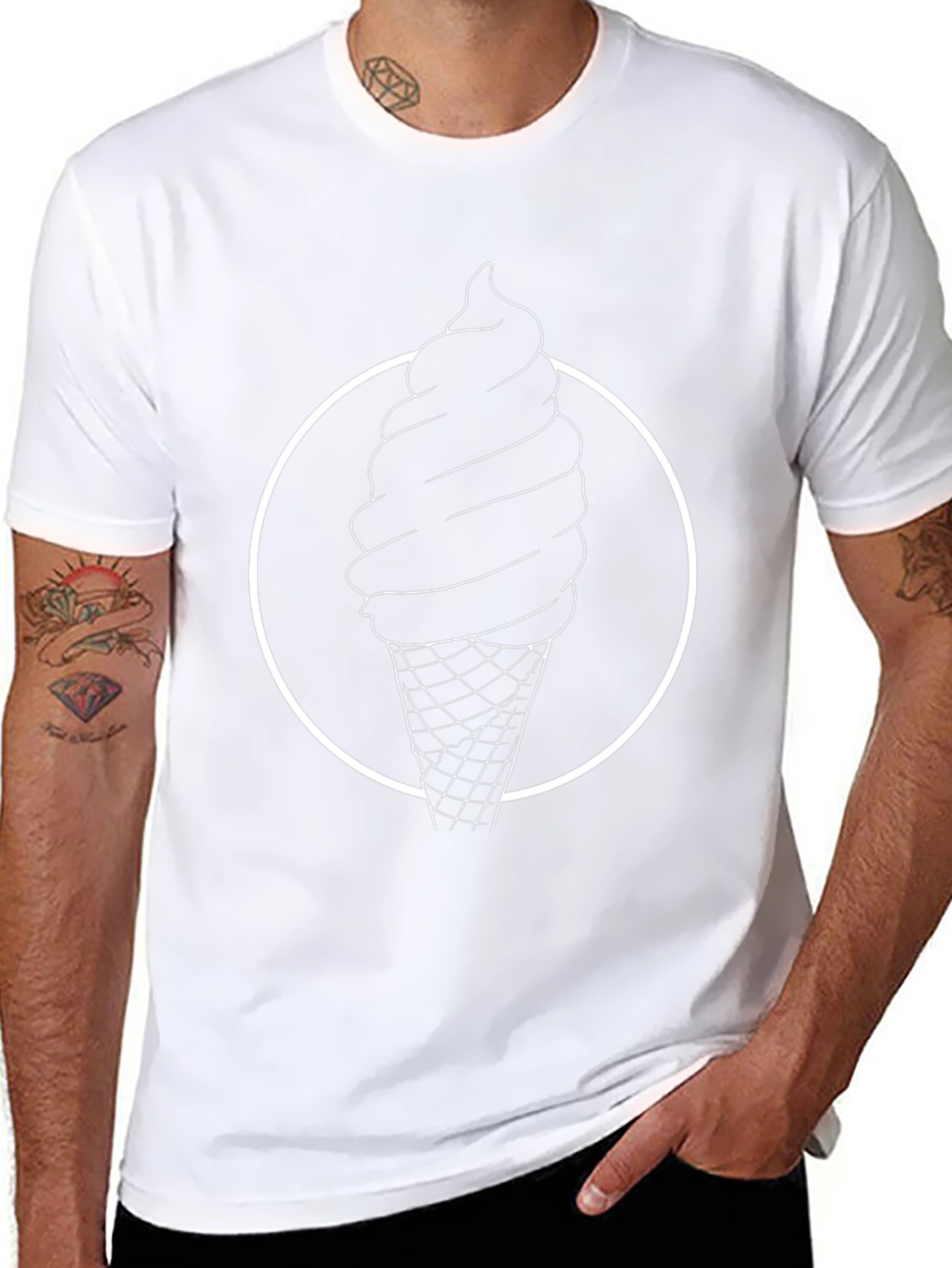 Ice Cream Graphic Tee - Casual Black T-Shirt