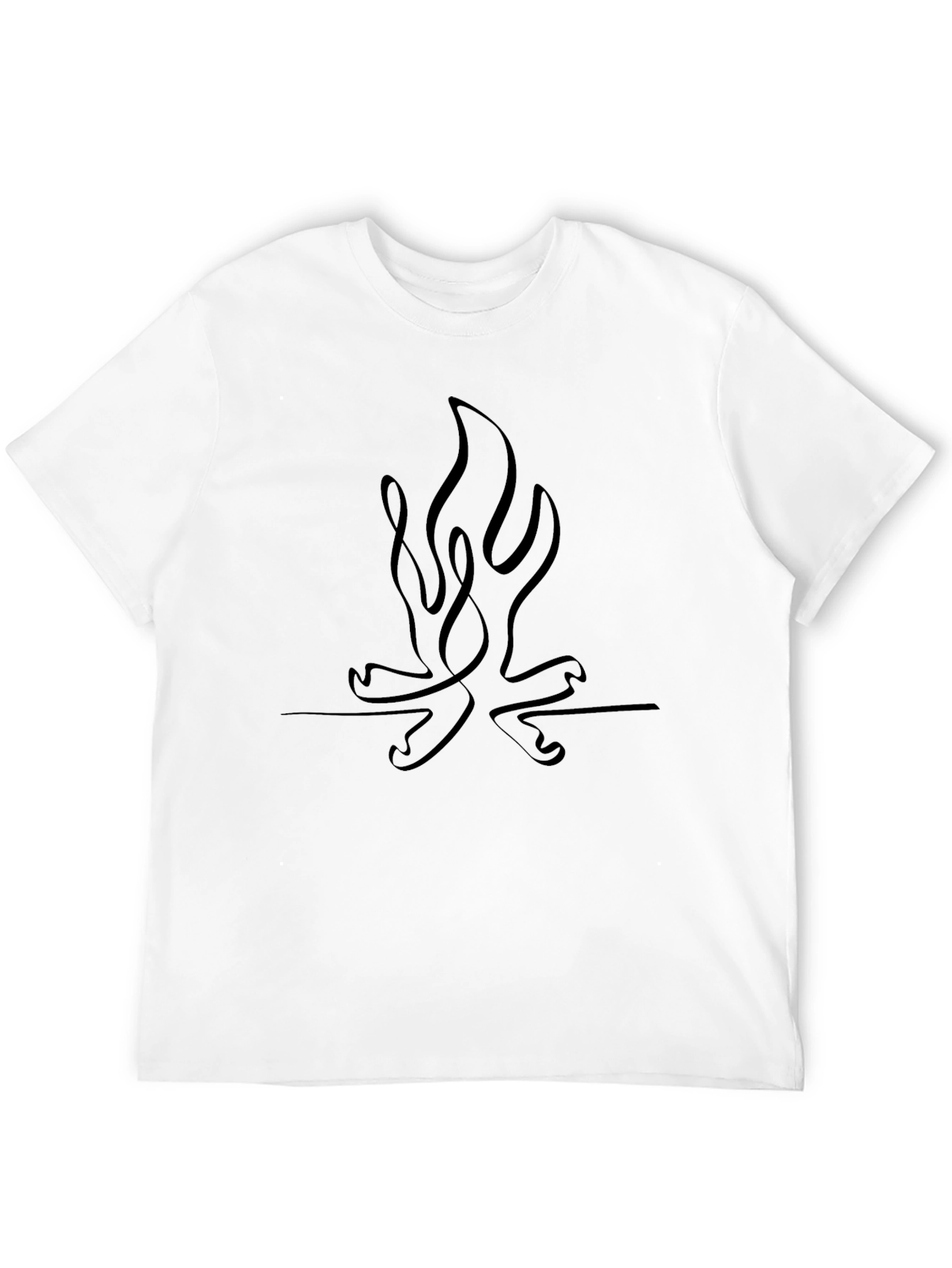 Minimalist Campfire Line Art T-Shirt