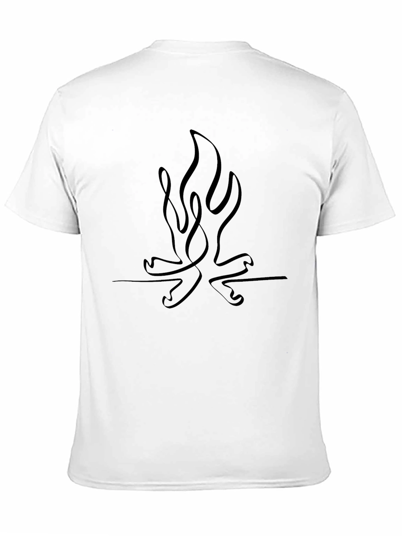 Minimalist Campfire Line Art T-Shirt