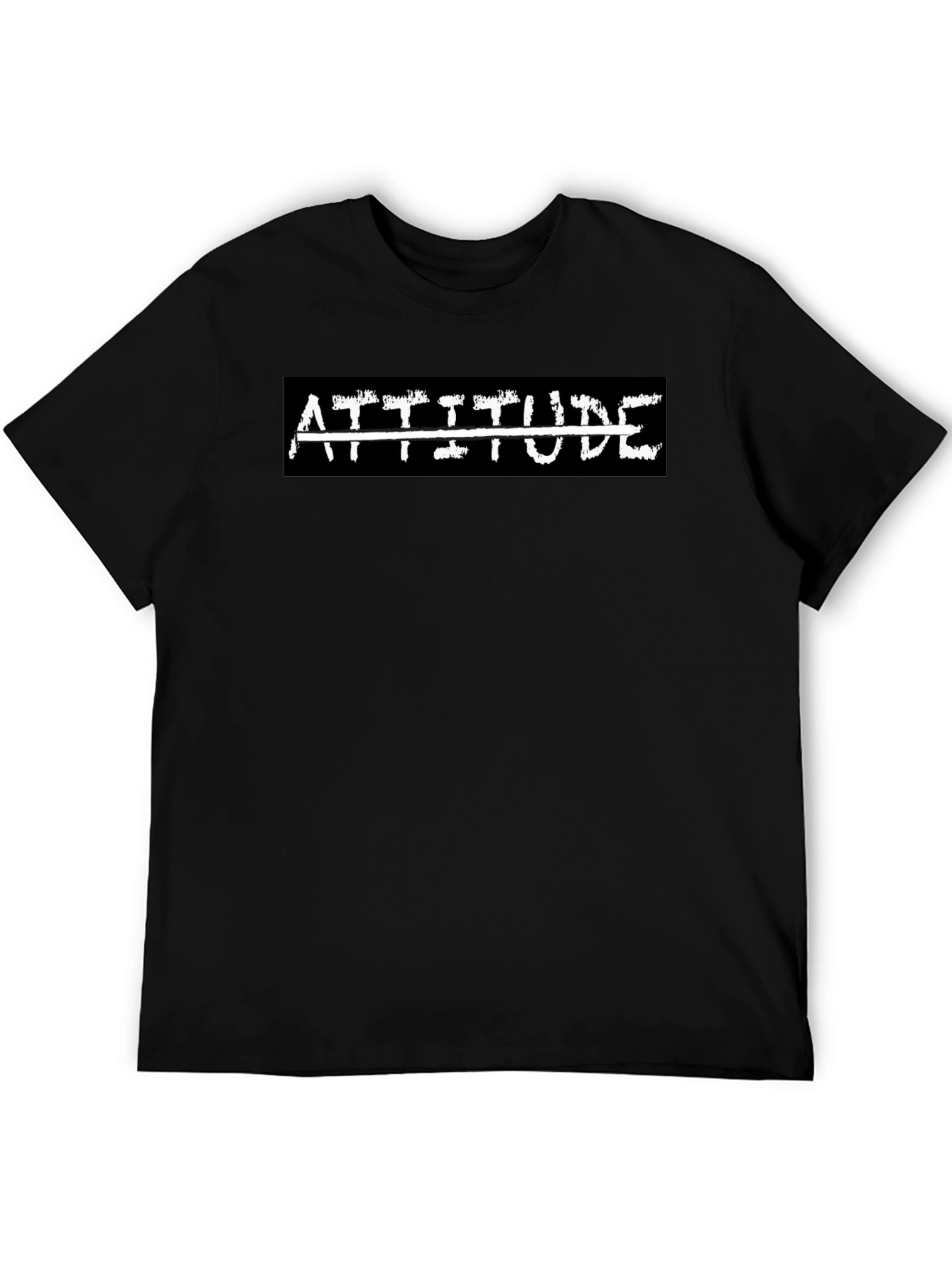 Attitude Graphic Tee - Mens Black Crew Neck T-Shirt
