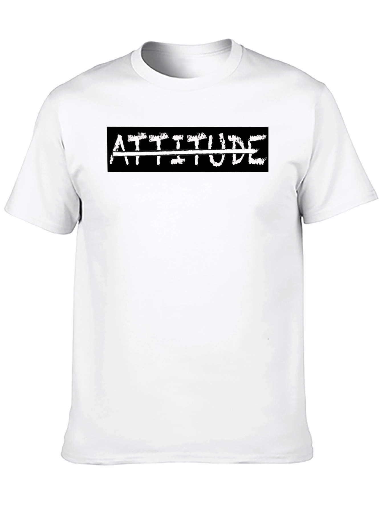 Attitude Graphic Tee - Mens Black Crew Neck T-Shirt