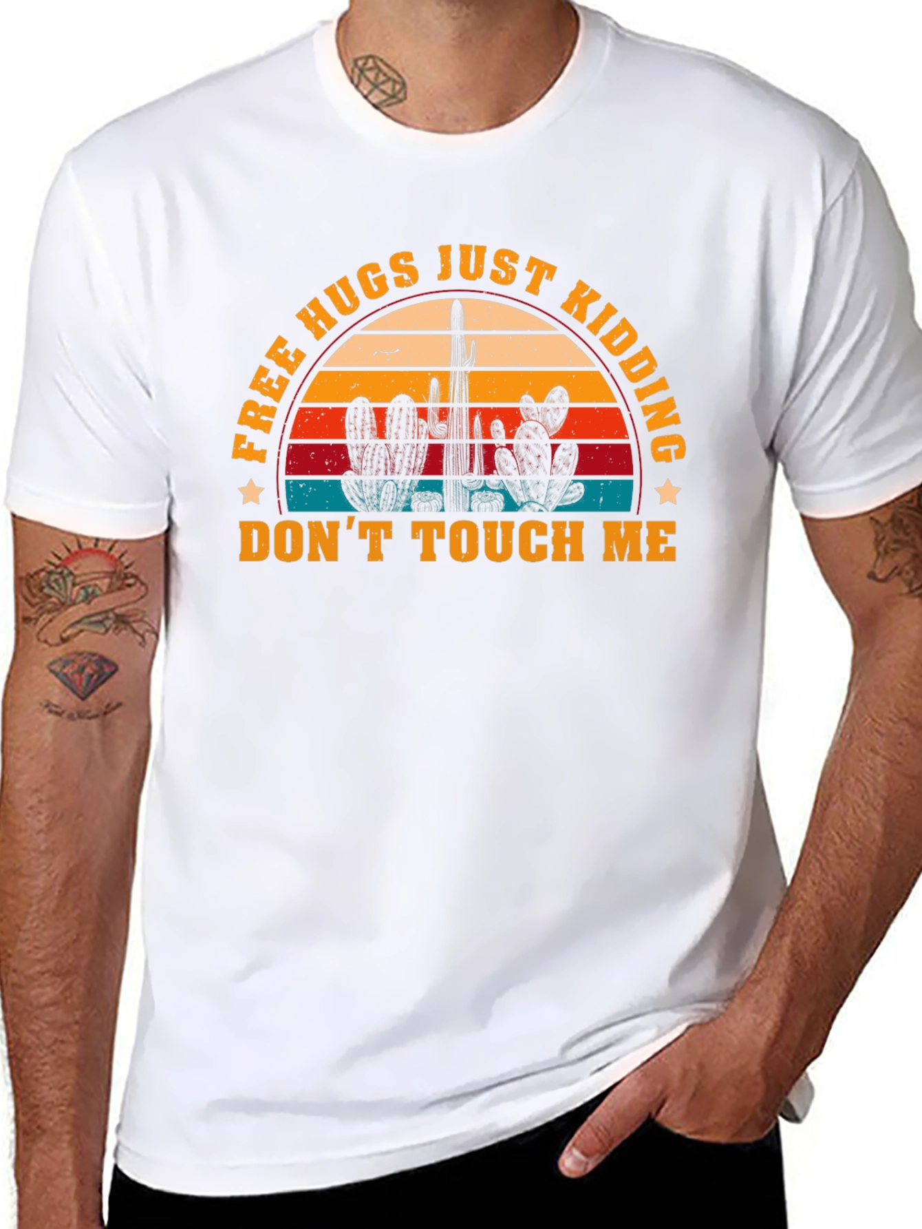 Free Hugs Just Kidding Dont Touch Me Graphic T-Shirt