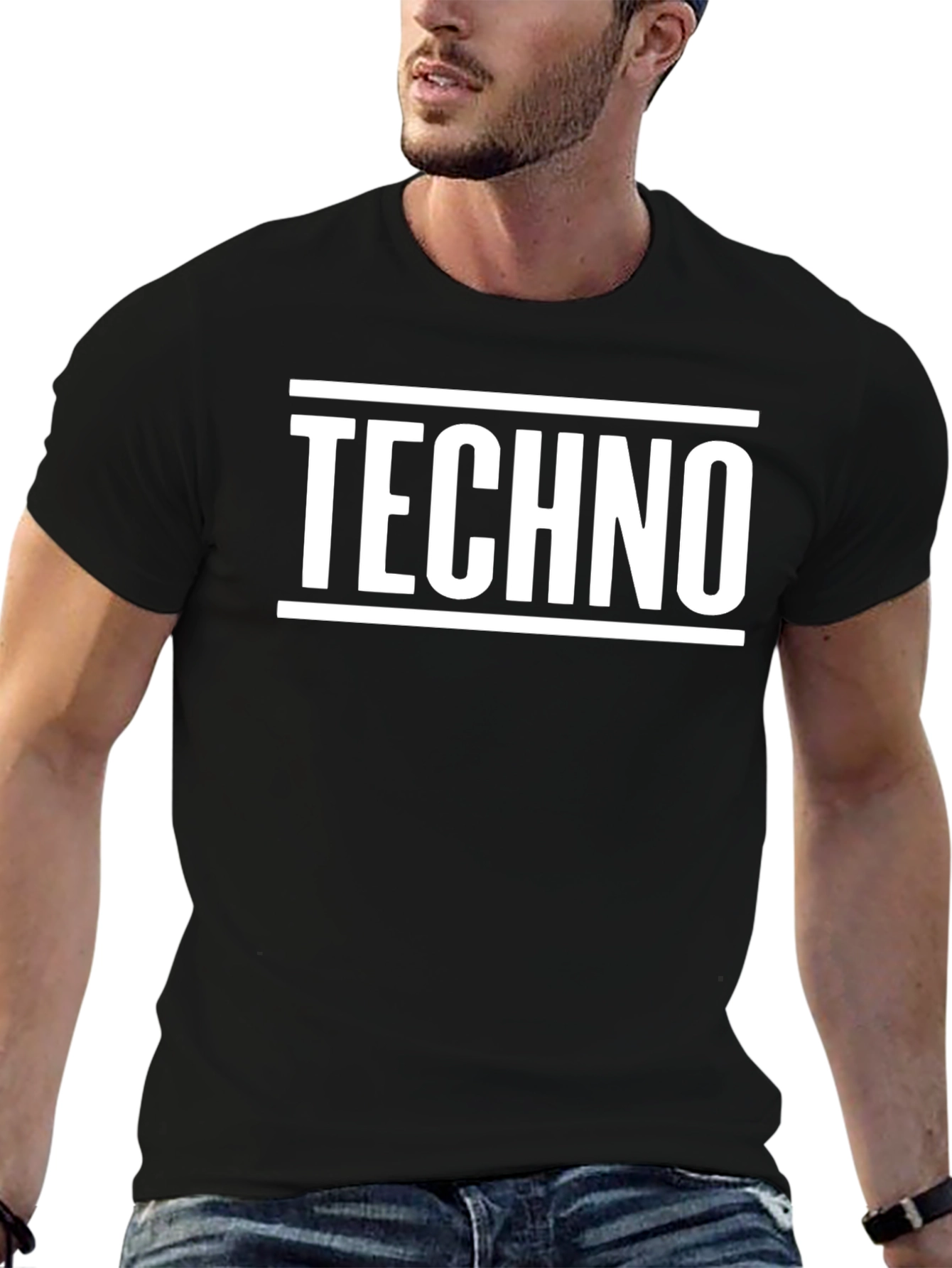 Techno Music Graphic Black T-Shirt