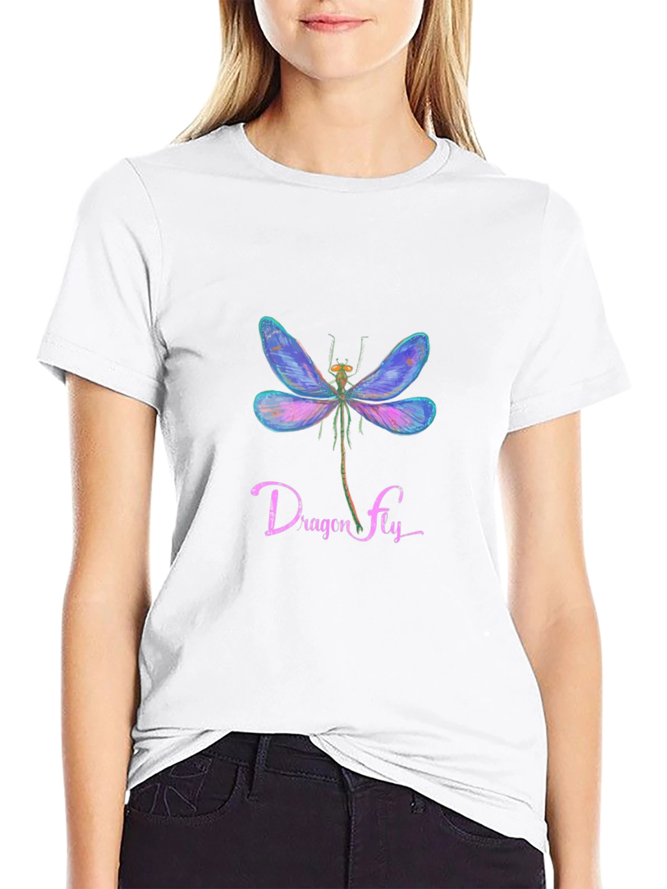 Dragonfly Graphic Black T-Shirt