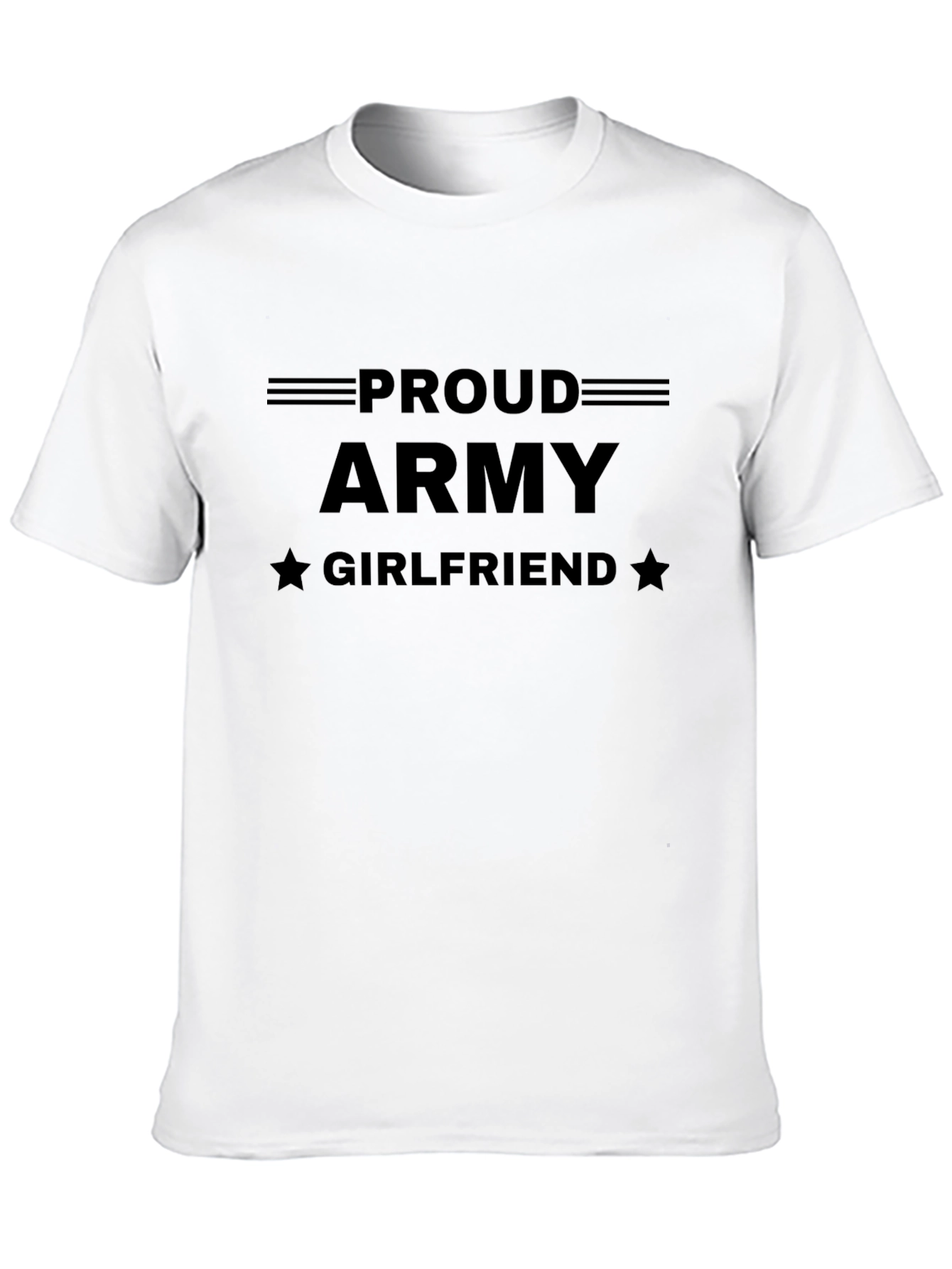 Proud Army Girlfriend Tee - Black Crew Neck
