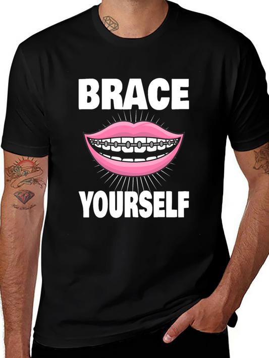 Brace Yourself T-Shirt - Funny Dental Pun Tee