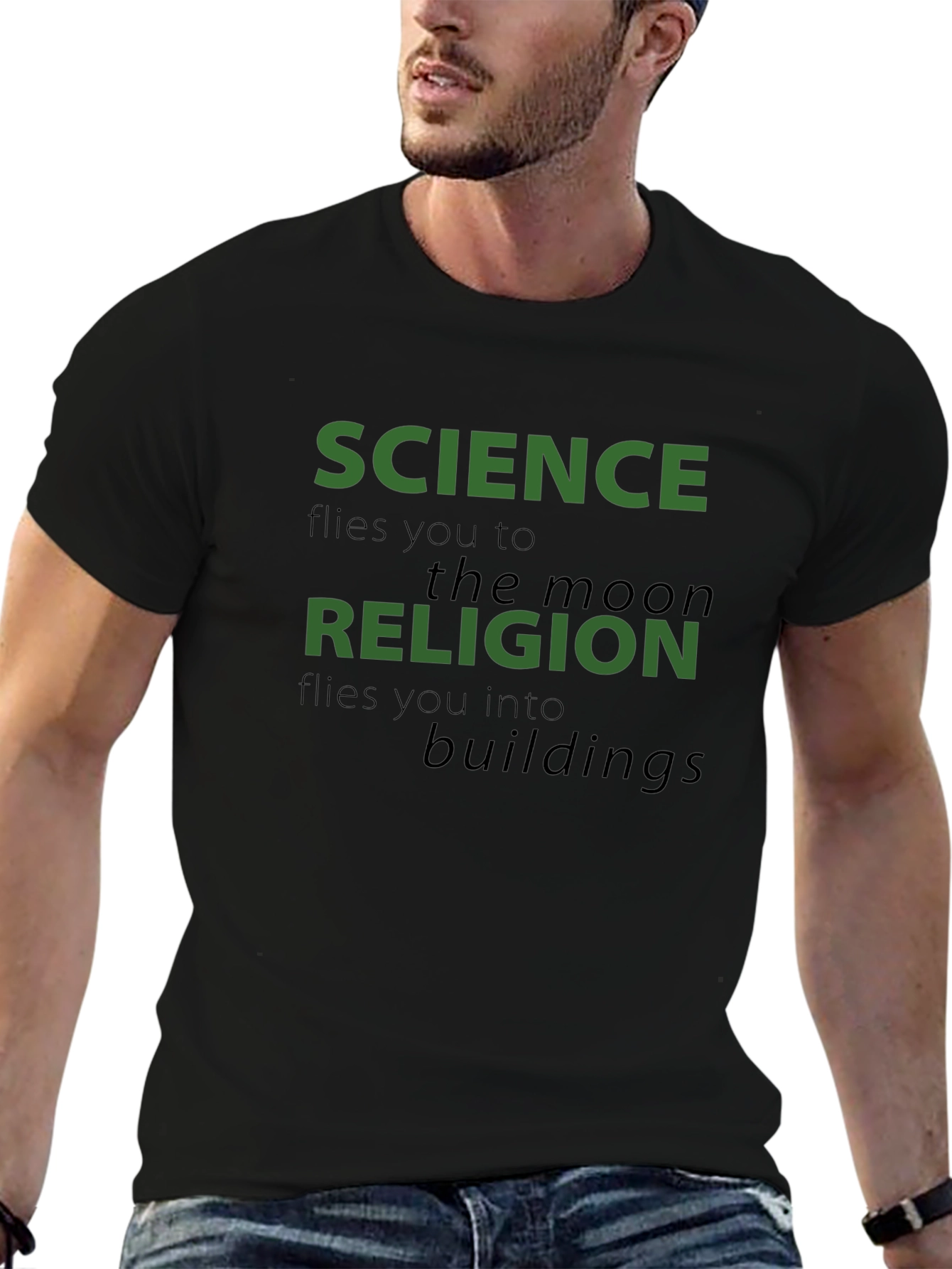 Science vs Religion Graphic T-Shirt