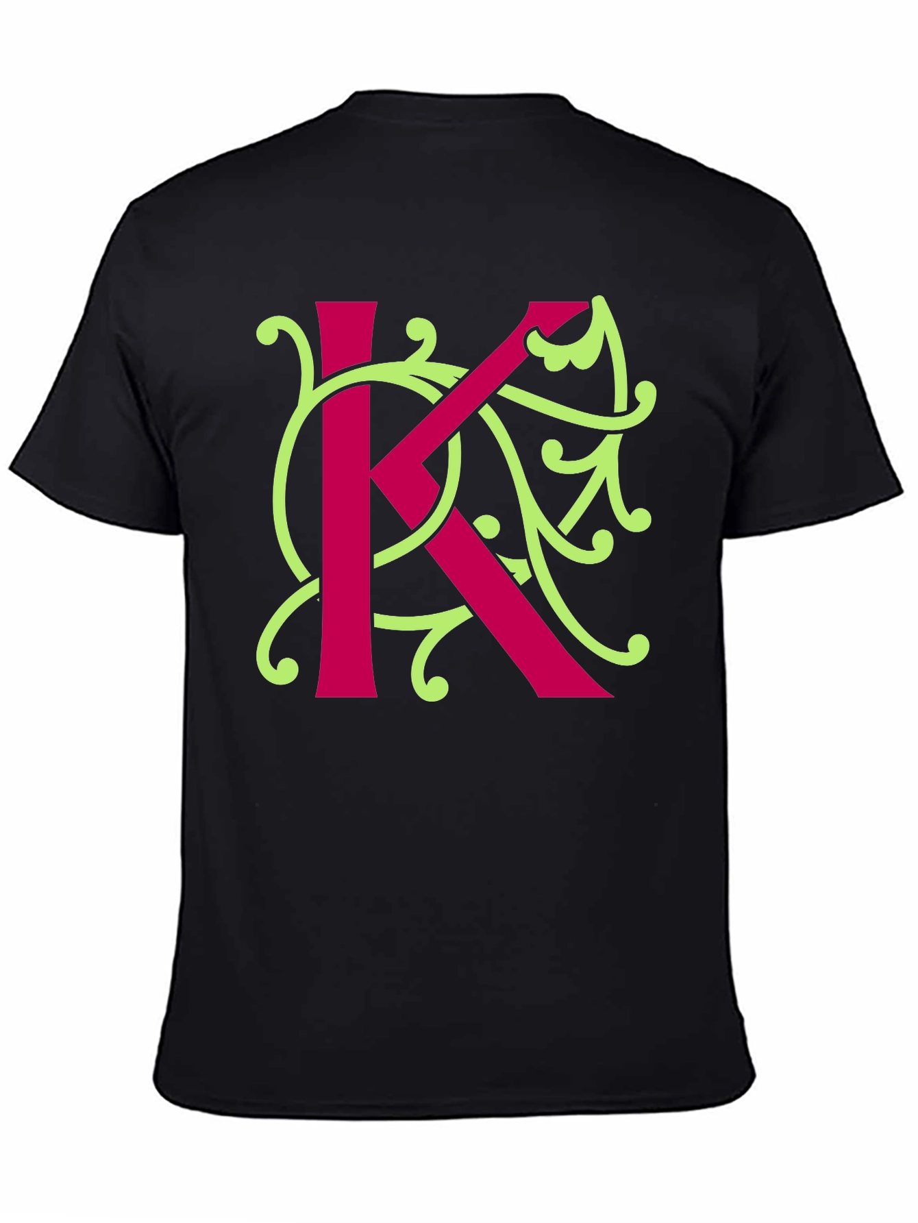 Initial K Floral Design T-Shirt