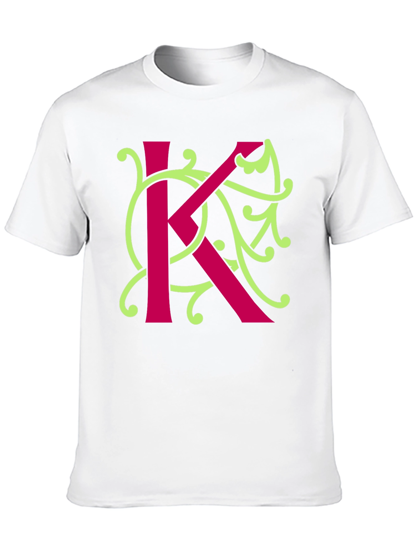 Initial K Floral Design T-Shirt