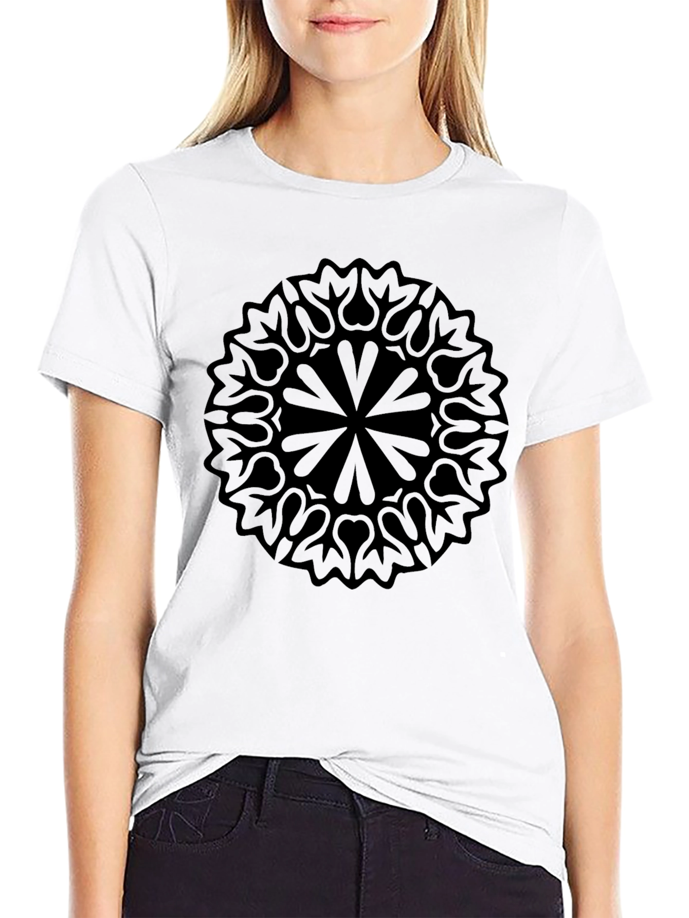 Black Mandala Graphic Tee - Stylish Comfort