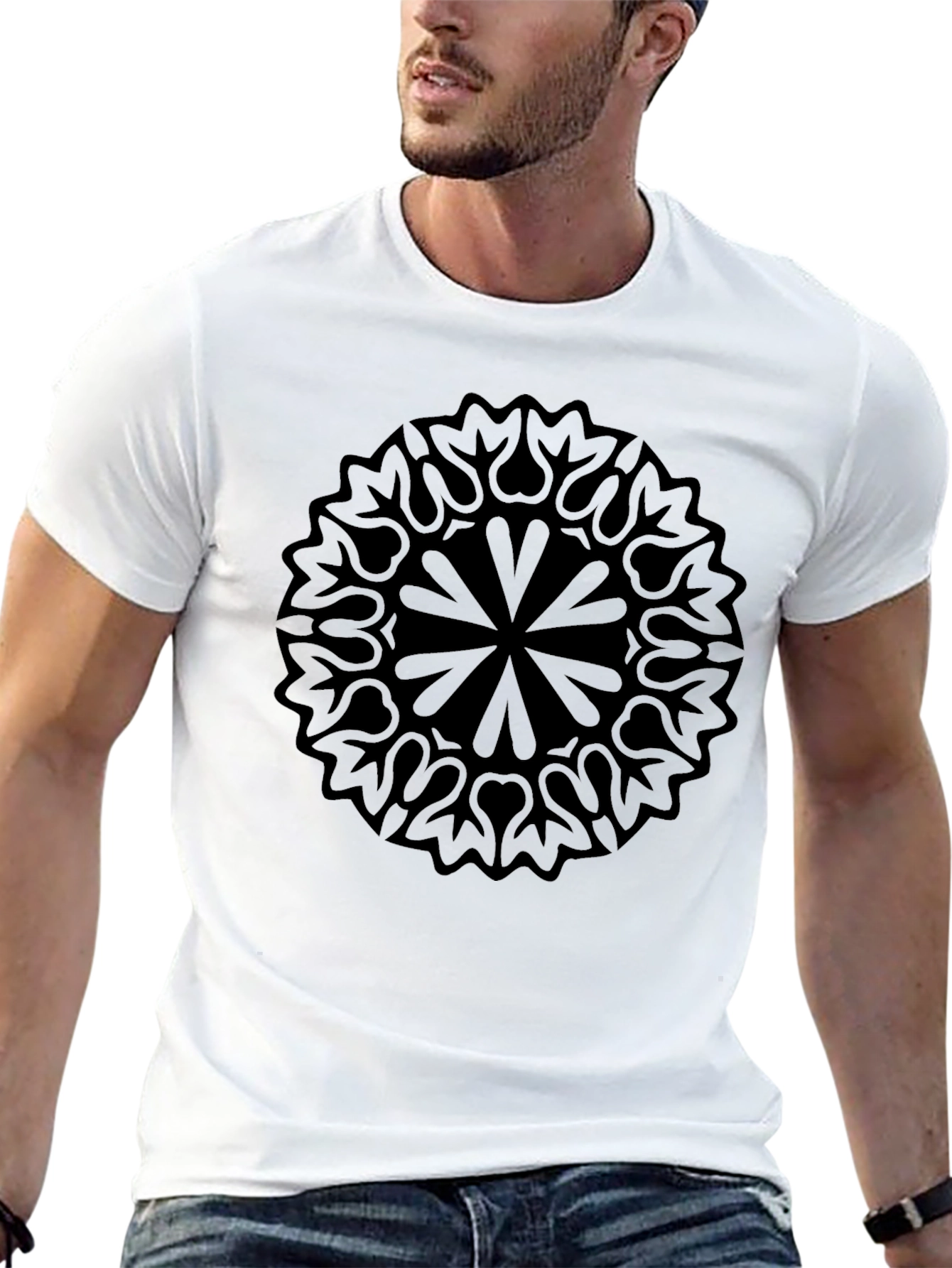 Black Mandala Graphic Tee - Stylish Comfort
