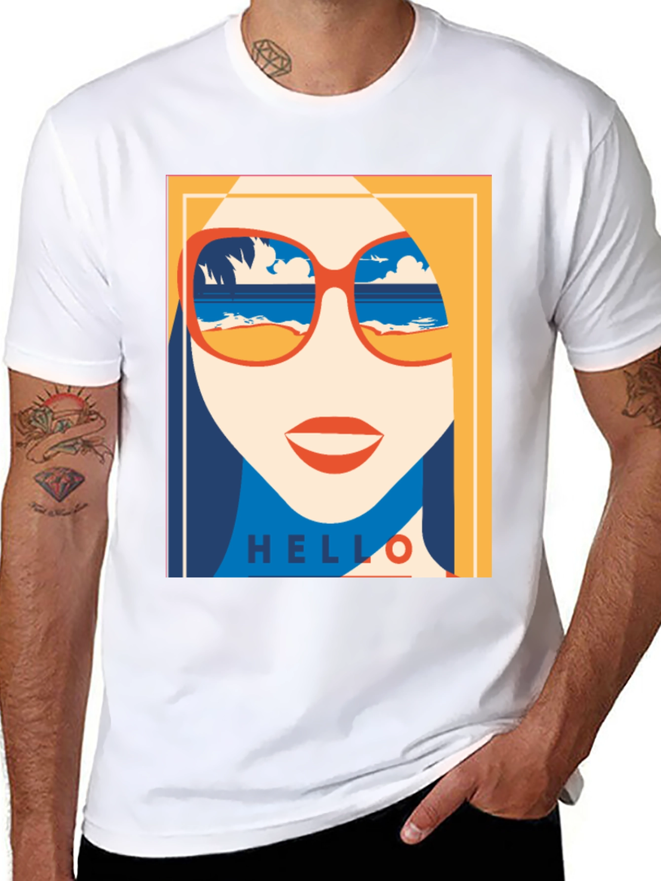Summer Vibe Graphic Tee - Retro Beach Sunglasses T-Shirt