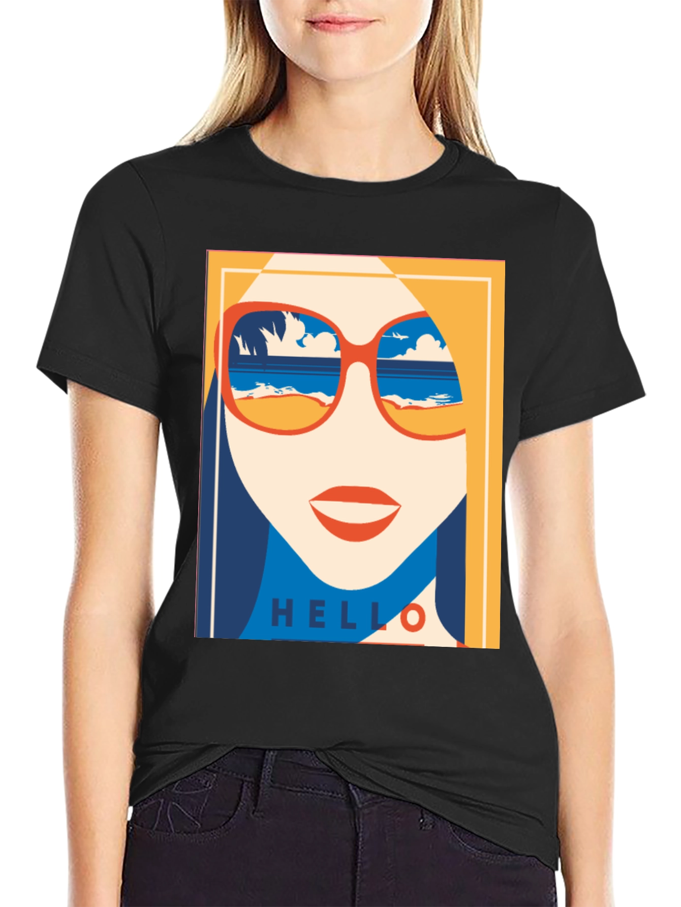 Summer Vibe Graphic Tee - Retro Beach Sunglasses T-Shirt